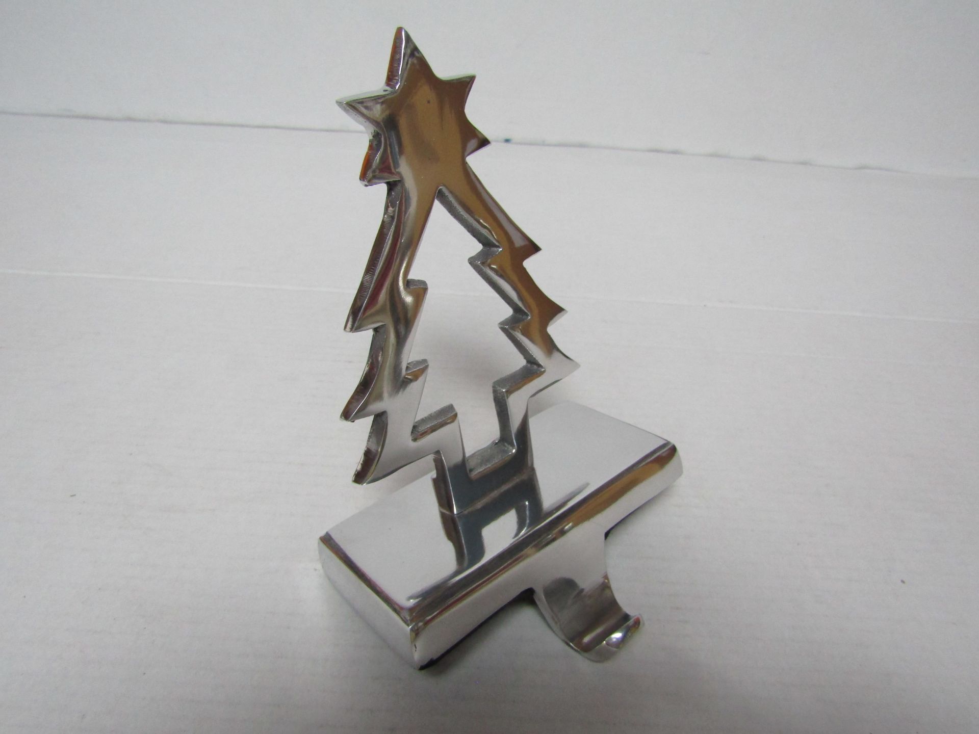 Set of 2, Silver Christmas Stocking Hanger. Hanger with star. - Image 3 of 8