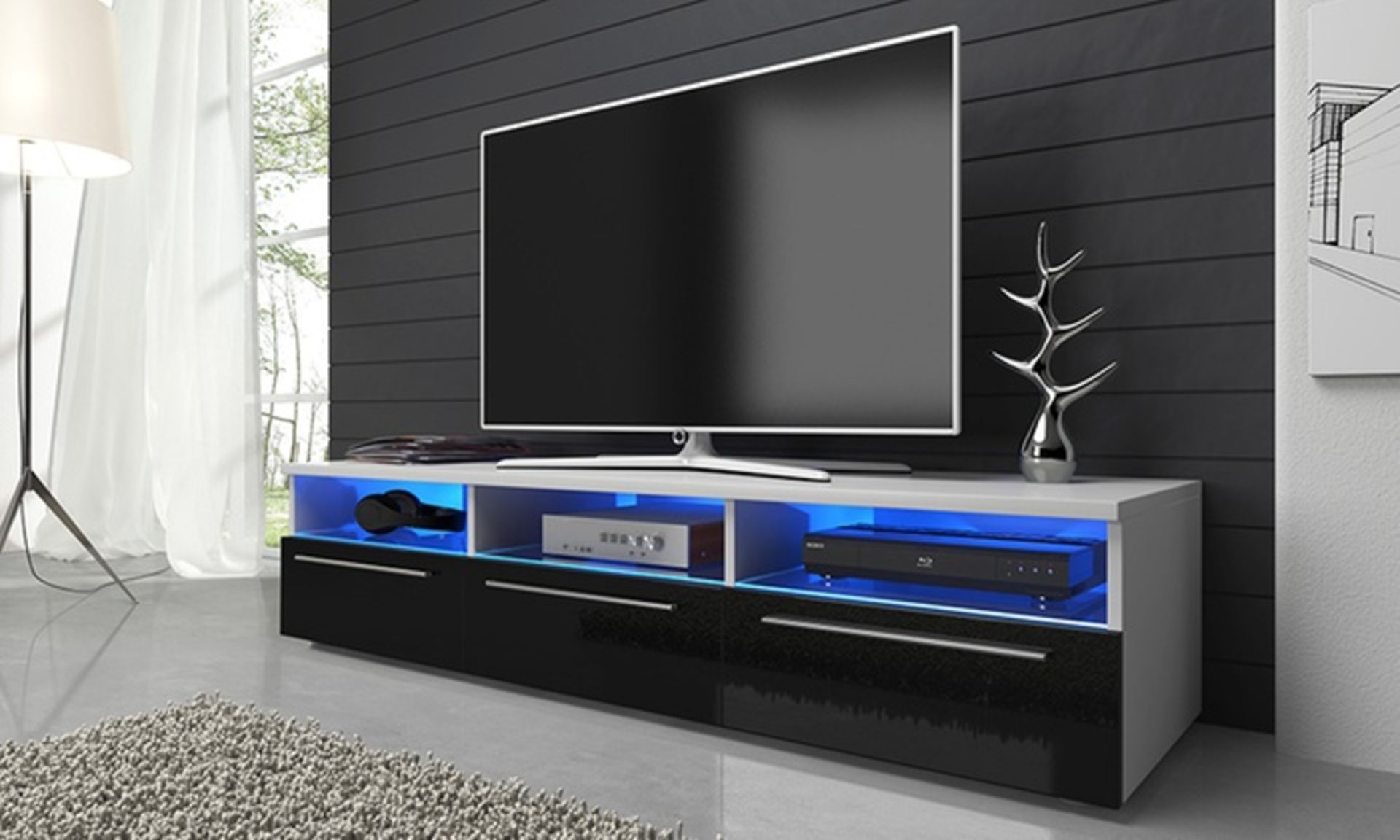 Detroit TV Cabinet With LED Lighting