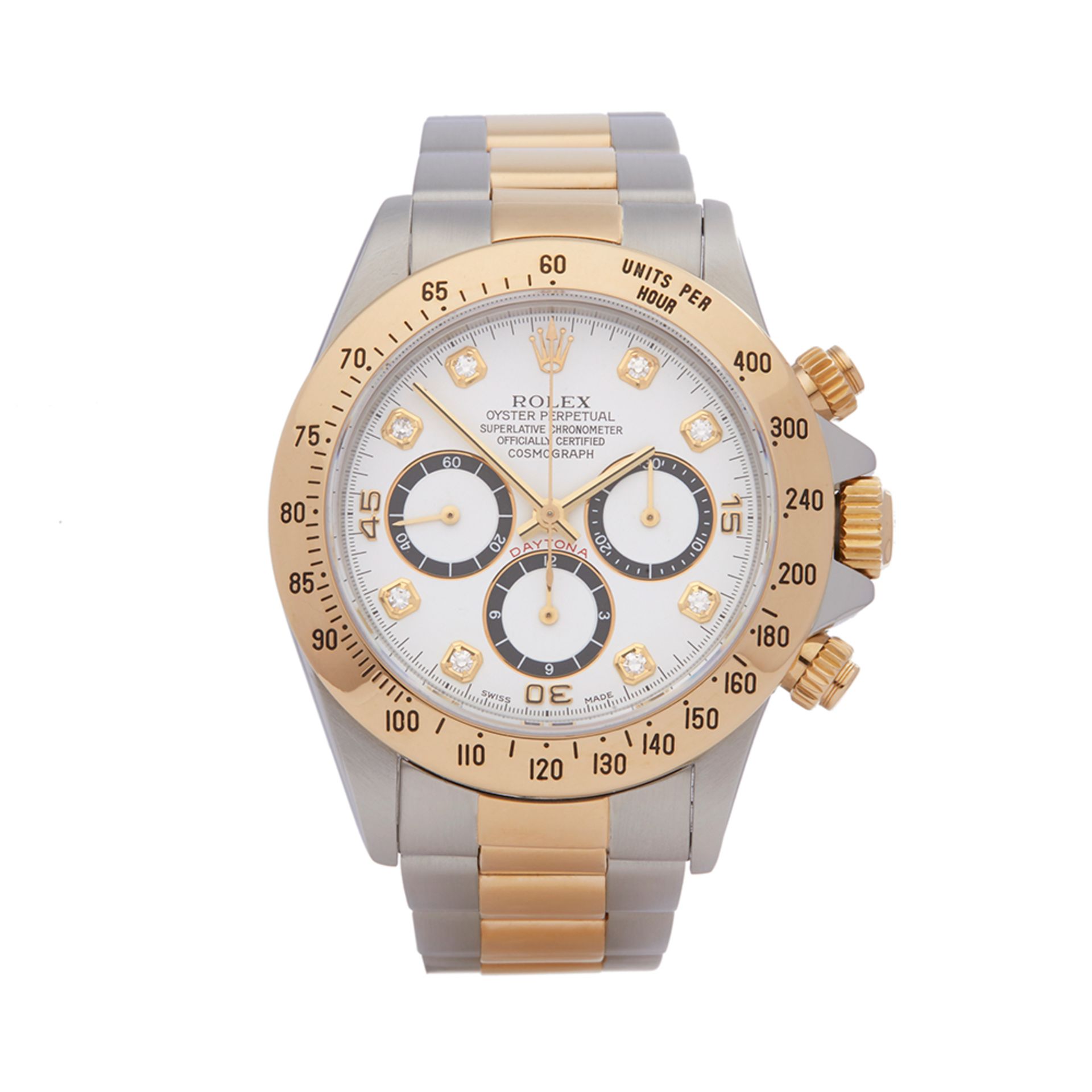 1994 Rolex Daytona Diamond Inverted 6 Zenith Chronograph 18k Stainless Steel & Yellow Gold - 16523 - Image 7 of 7