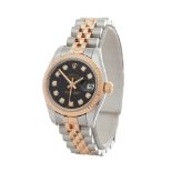 2009 Rolex DateJust 26 Diamond 18k Stainless Steel & Rose Gold - 179171