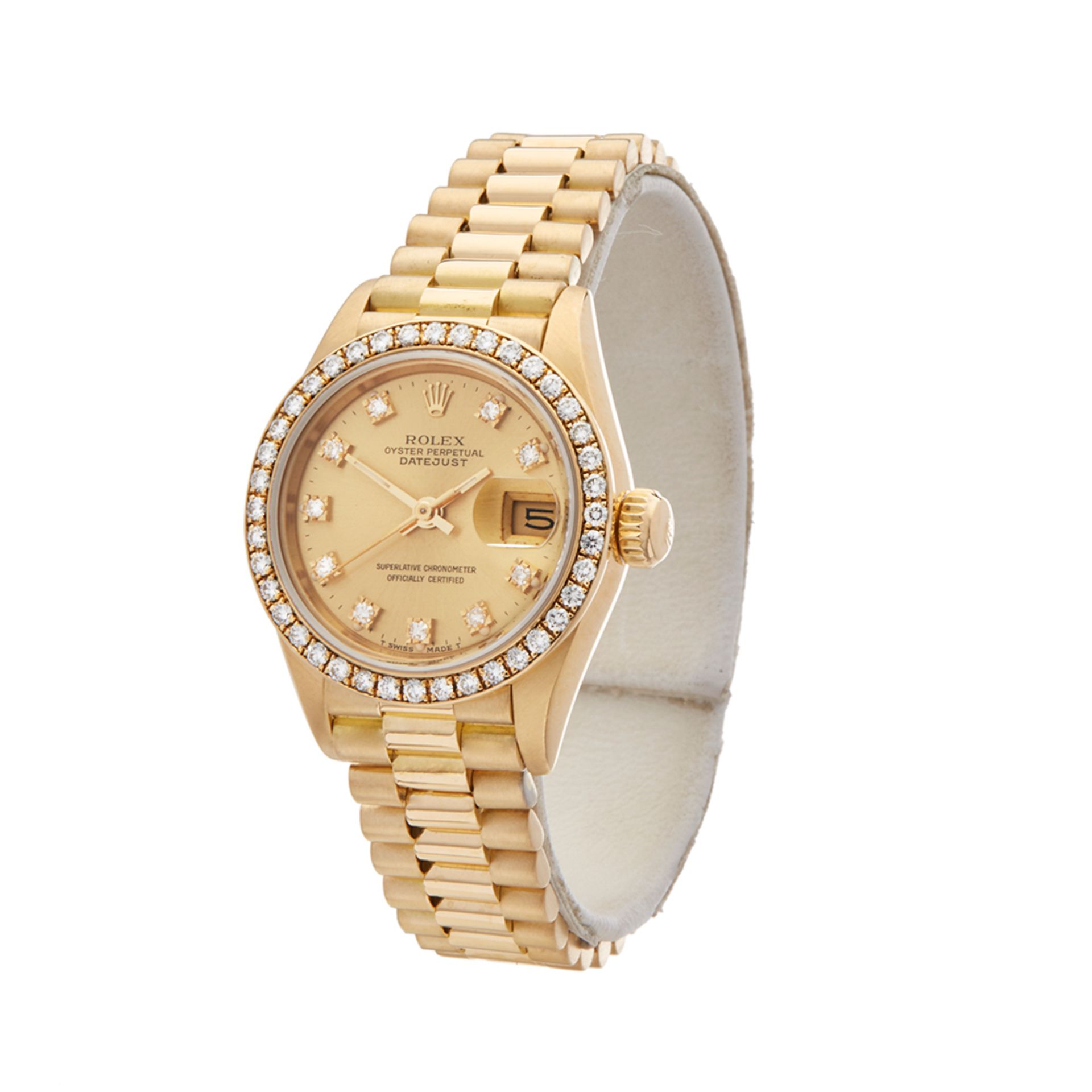 1989 Rolex DateJust 26 Diamond 18k Yellow Gold - 69138 - Image 4 of 8