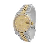 1992 Rolex DateJust 31 Diamond 18k Stainless Steel & Yellow Gold - 68273