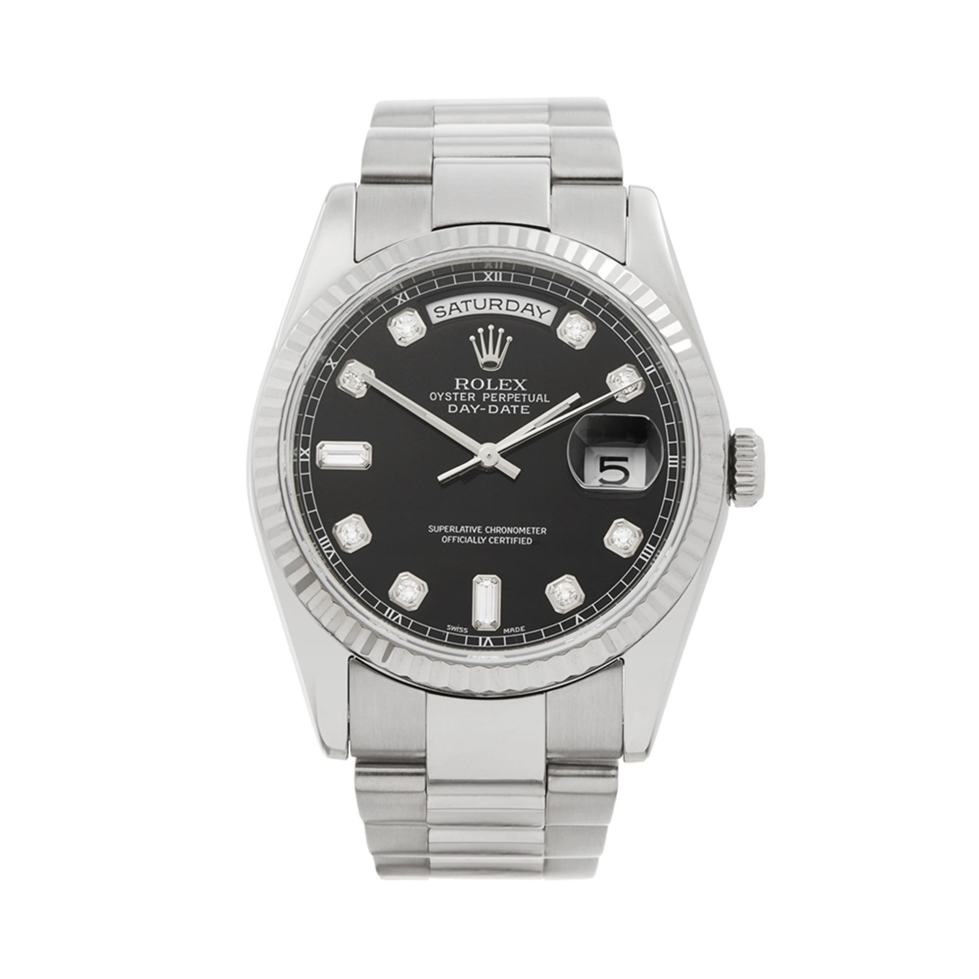 2000 Rolex Day-Date 36 Diamond 18k White Gold - 118239 - Image 8 of 8