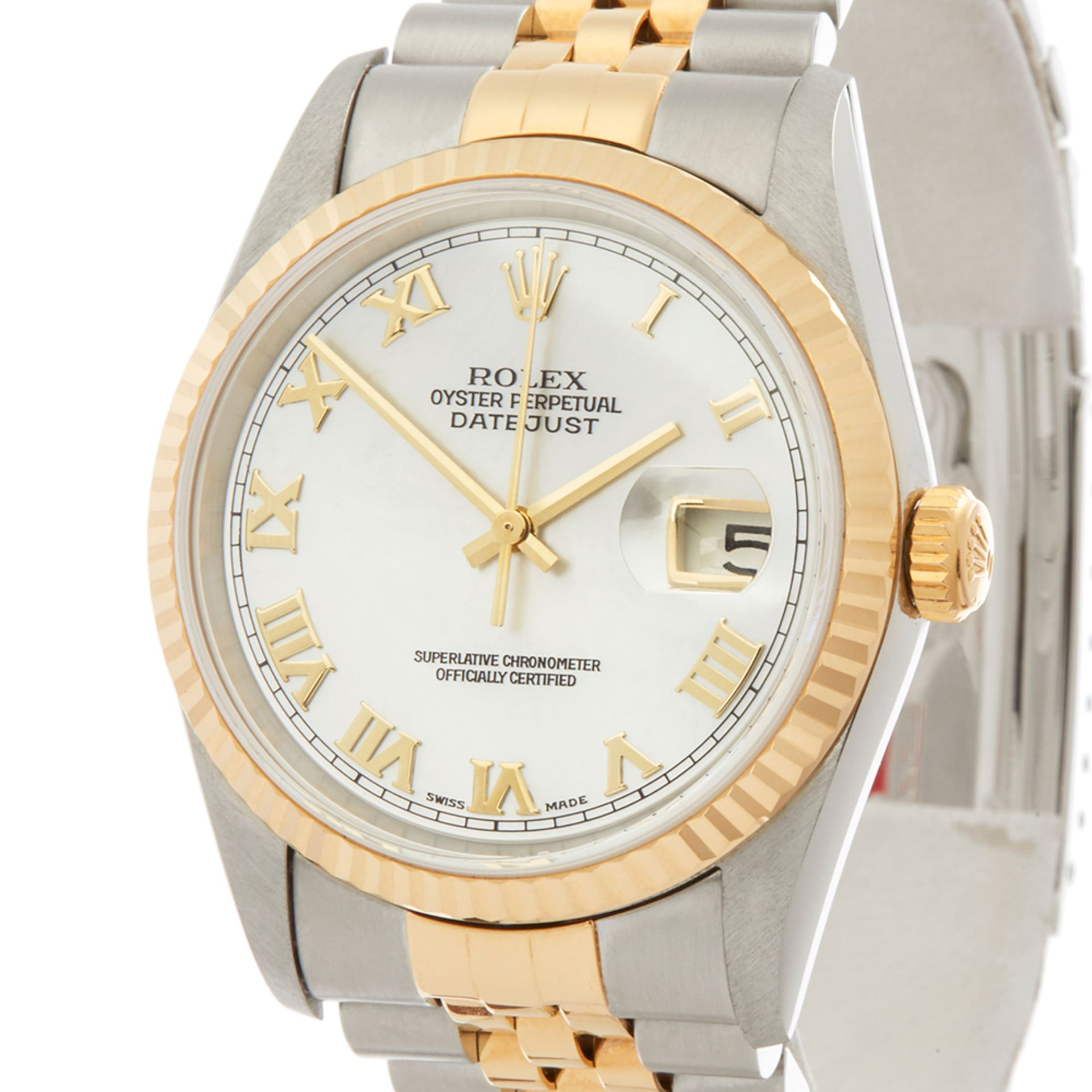 2001 Rolex DateJust 36 Mother of Pearl 18k Stainless Steel & Yellow Gold - 16233 - Image 6 of 7