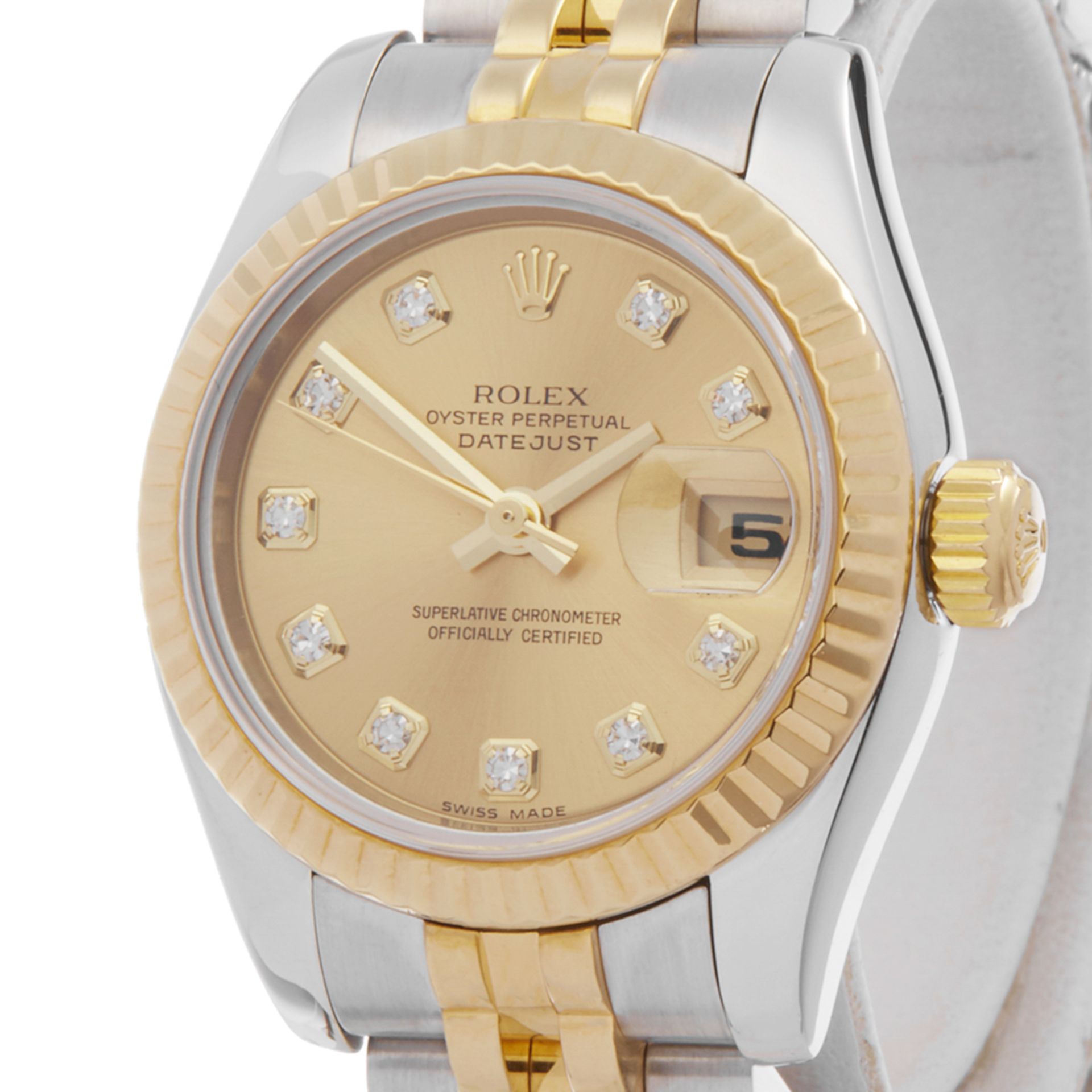 2005 Rolex DateJust 26 Diamond 18k Stainless Steel & Yellow Gold - 179173 - Image 2 of 8