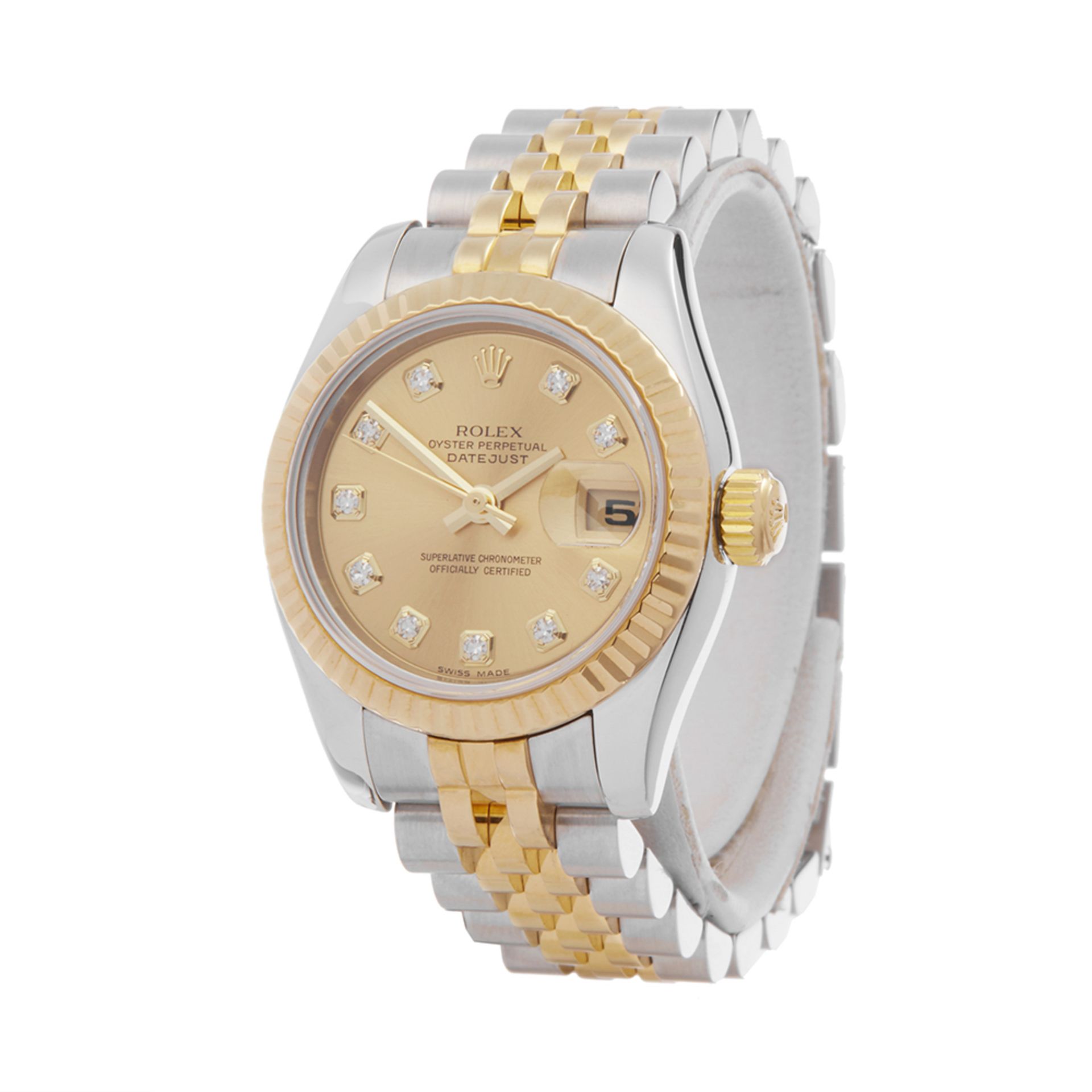 2005 Rolex DateJust 26 Diamond 18k Stainless Steel & Yellow Gold - 179173