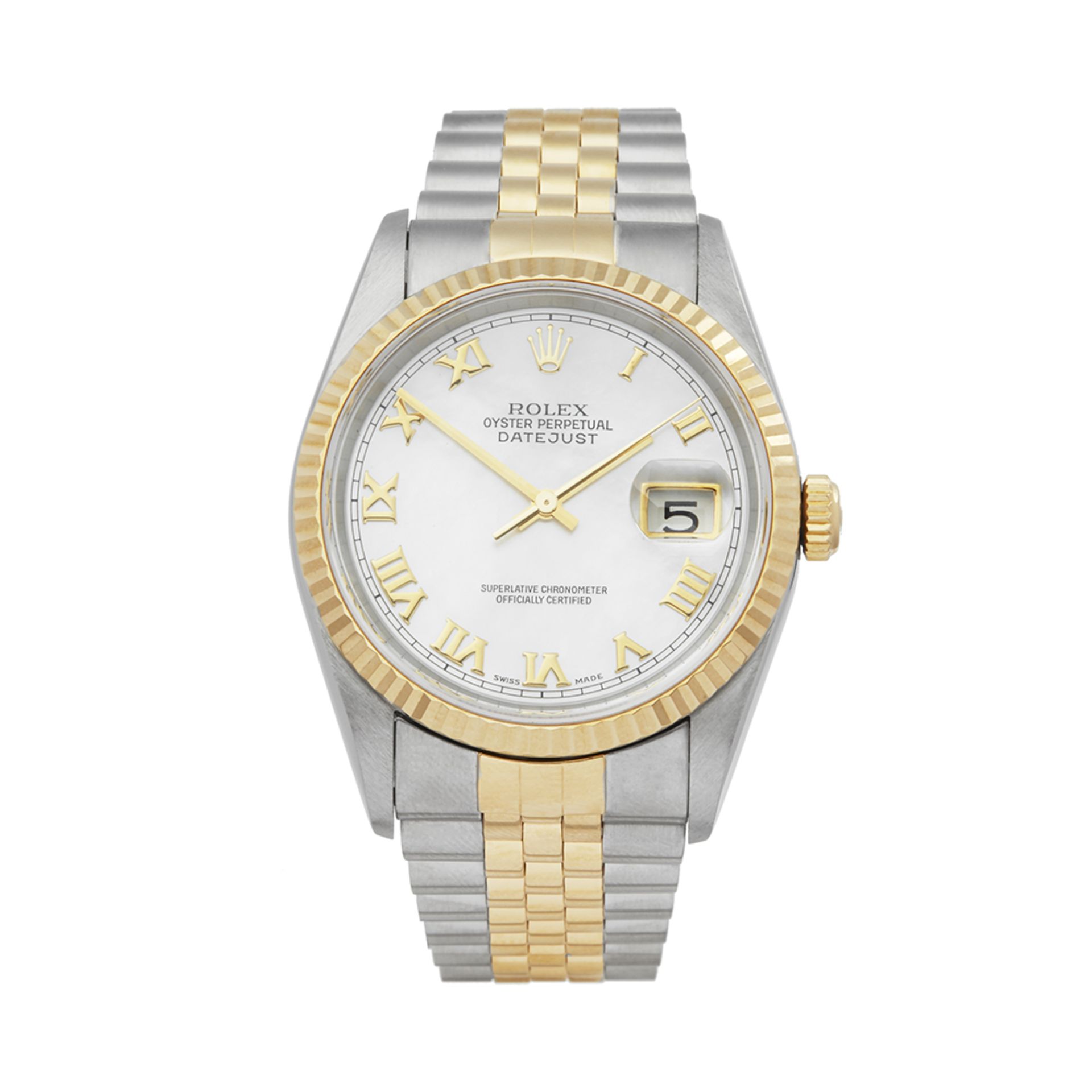 1997 Rolex DateJust 36 Mother of Pearl 18k Stainless Steel & Yellow Gold - 16233 - Image 6 of 6