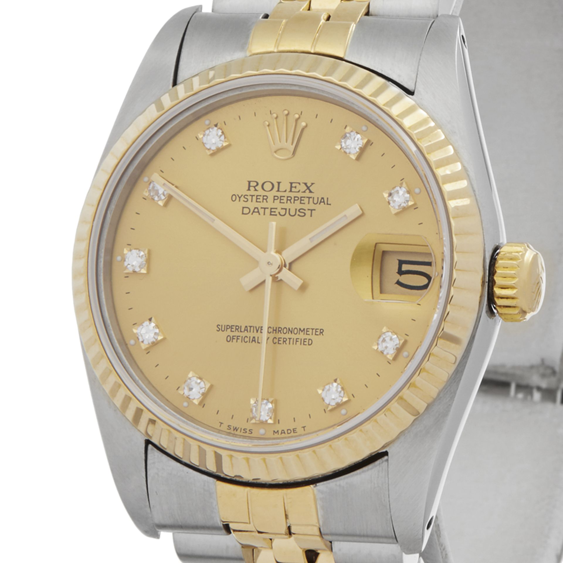 1992 Rolex DateJust 31 Diamond 18k Stainless Steel & Yellow Gold - 68273 - Image 3 of 8