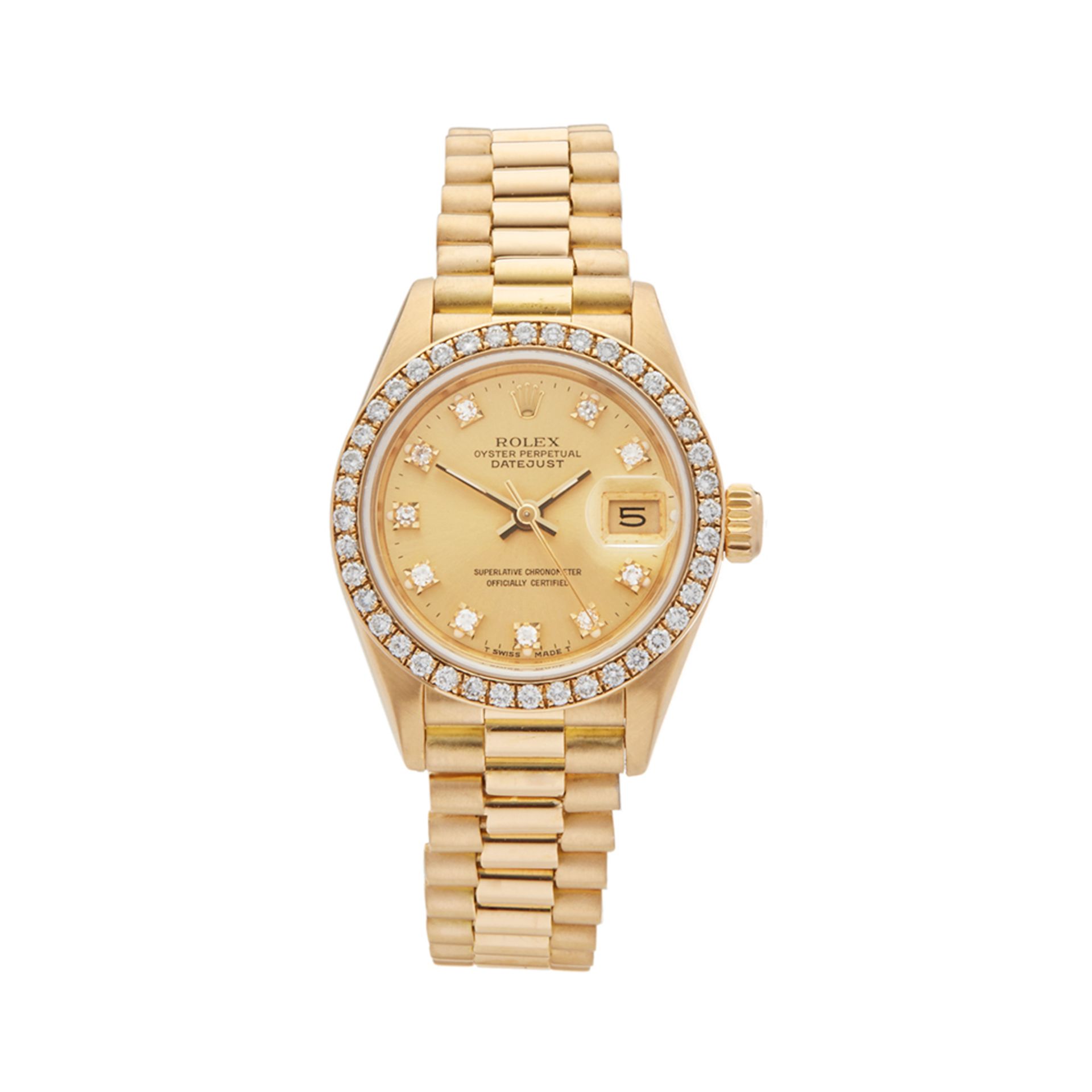 1989 Rolex DateJust 26 Diamond 18k Yellow Gold - 69138 - Image 5 of 8