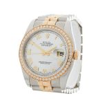 2011 Rolex DateJust 36 Mother of Pearl Diamond 18k Stainless Steel & Yellow Gold - 116243