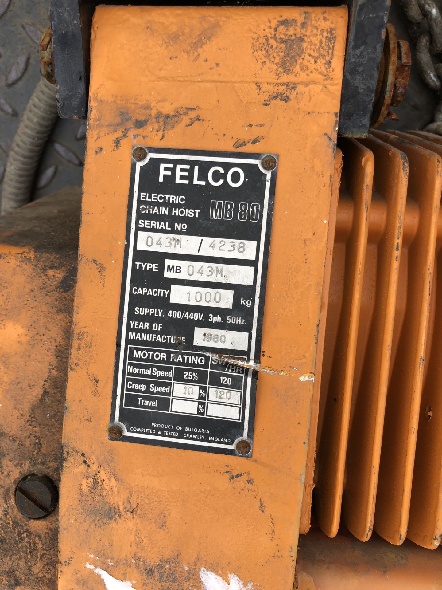 Felco Electric Hoist 1000g - Image 2 of 5