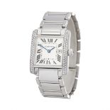 2000 Cartier Tank Francaise Diamond 18k White Gold - 2491 or WE1018S3