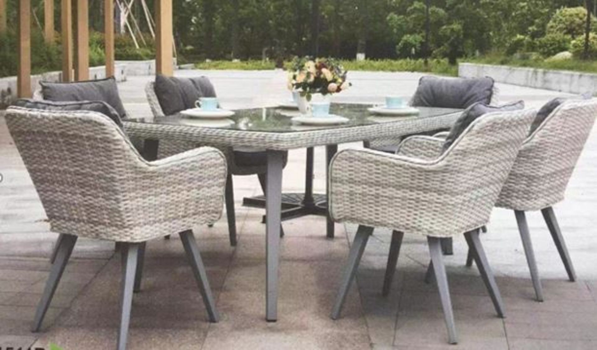 NEW 2019 Hardingham 7 Piece Contemporary All Weather Dining Set