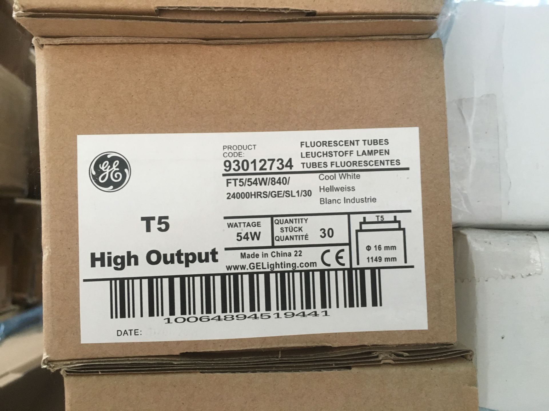 30 X 54W GE COL 840 T5 FLUORESCENT TUBE NO VAT ON LOT