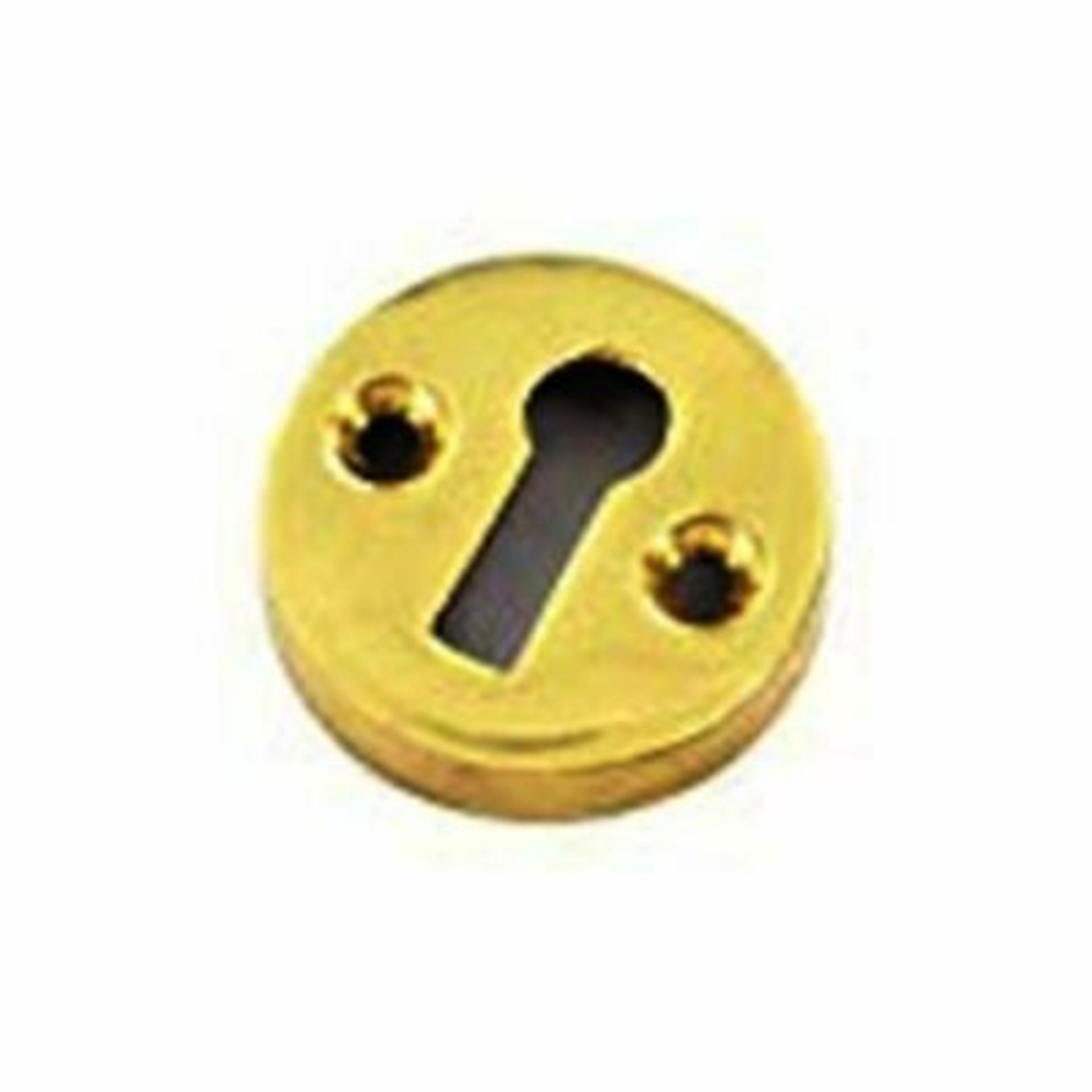 10x Victorian brass keyhole escutcheon lock cover plate. Open 35mm keyhole. No VAT on lot.