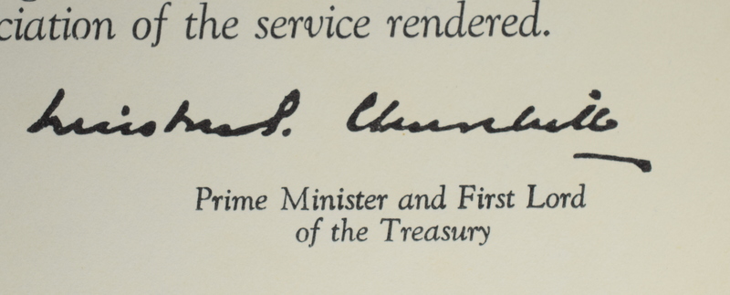 WW2 Commendation Papers Signed By Winston Churchill - Image 2 of 7