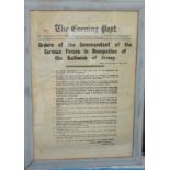 Framed Evening Post From July 1940