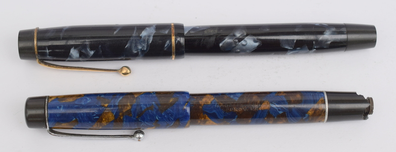 Two Vintage Marble Design Fountain Pens