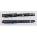 Two Vintage Marble Design Fountain Pens