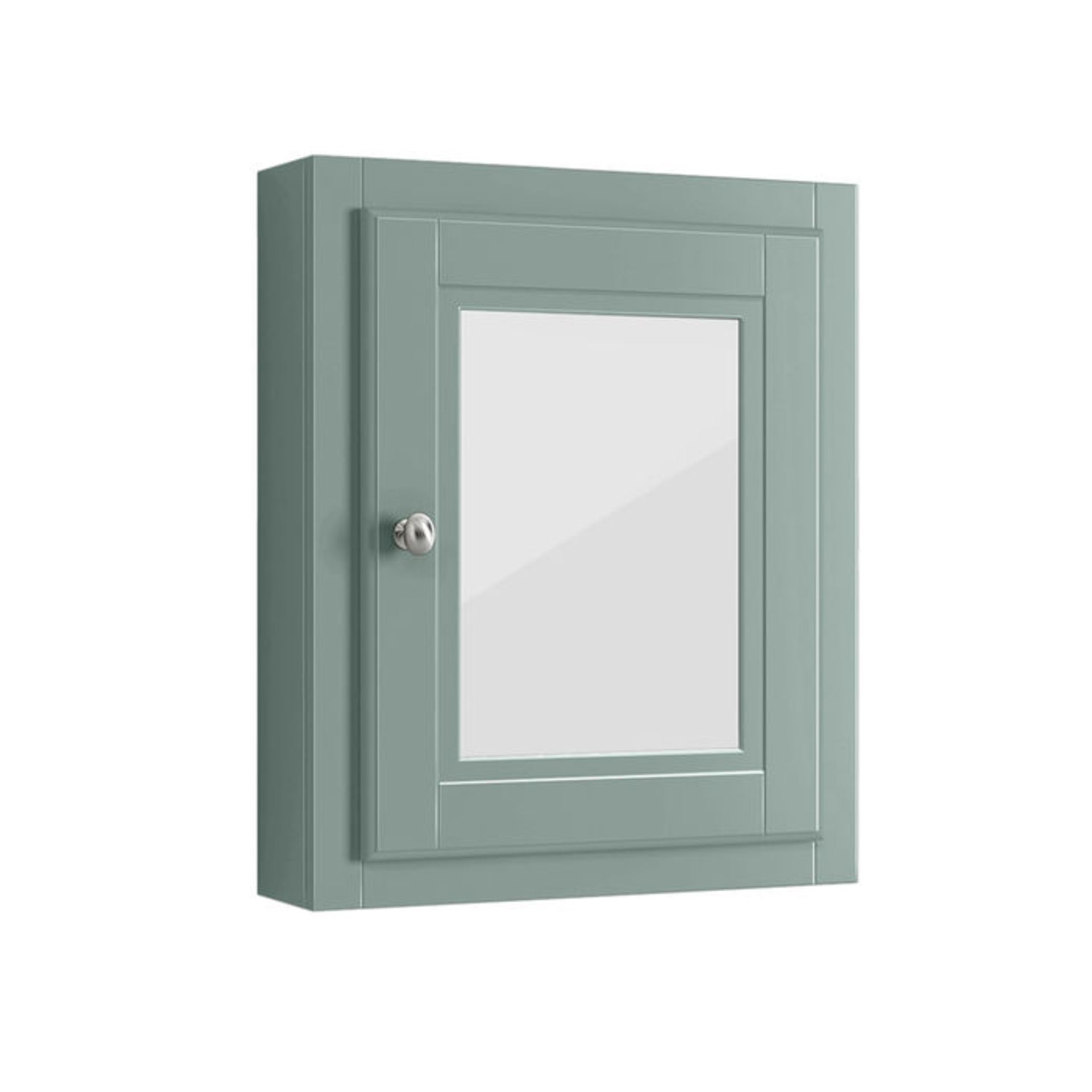 (OS55) Cambridge Single Door Mirror Cabinet - Marine Mist. RRP £199.99. Traditional aesthetic offers - Image 3 of 3