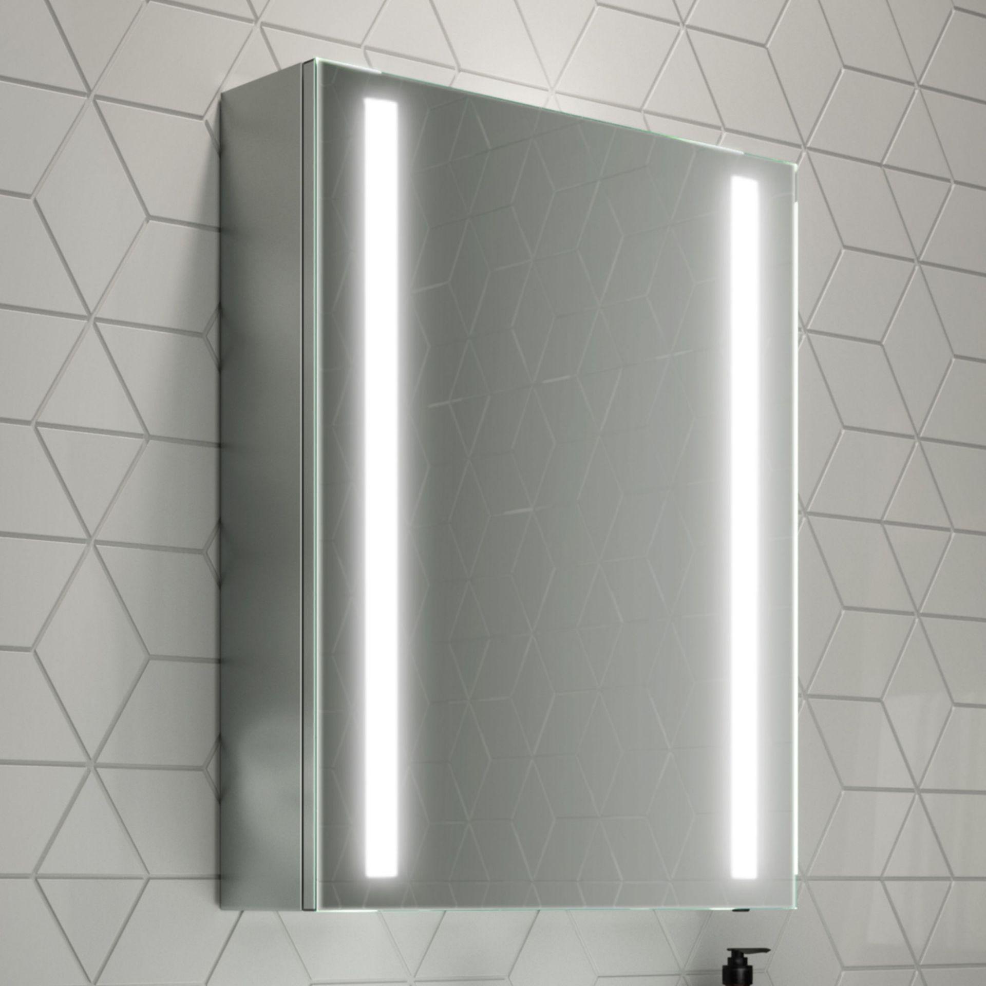 (OS24) 500x650mm Dawn Illuminated LED Mirror Cabinet. RRP £399.99. Energy efficient LED lighting,