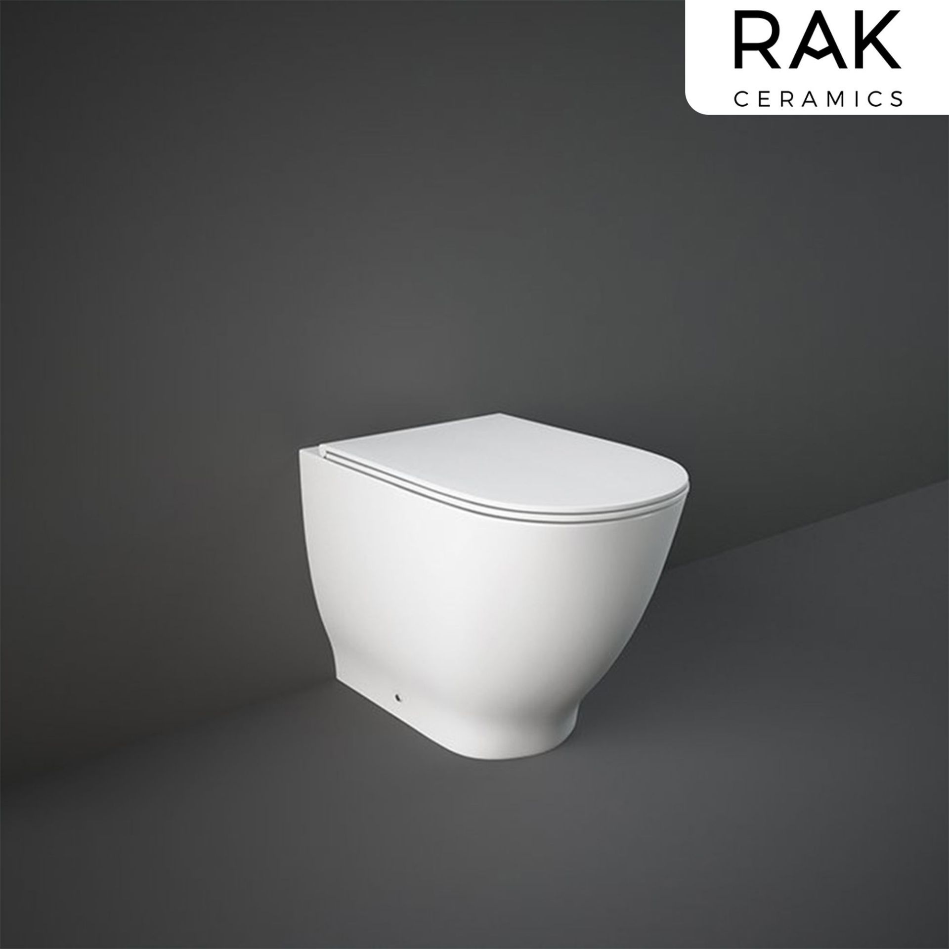 (UK221) RAK Moon Back To Wall Toilet WRAS approved flush mechanism Anti-scratch soft close toilet