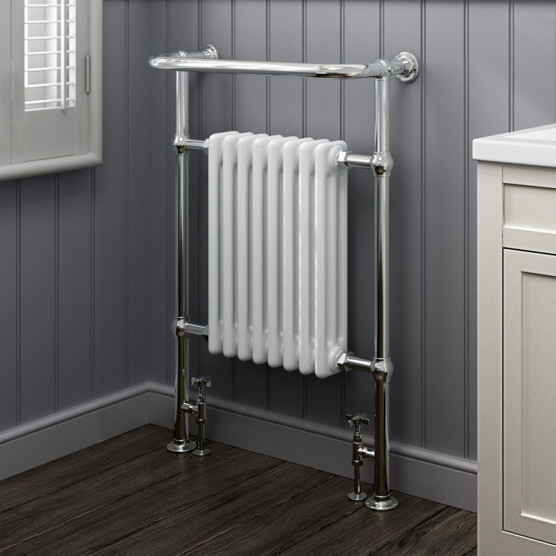 (OS248) 952x659mm Large Traditional White Premium Towel Rail Radiator. We love this because it is