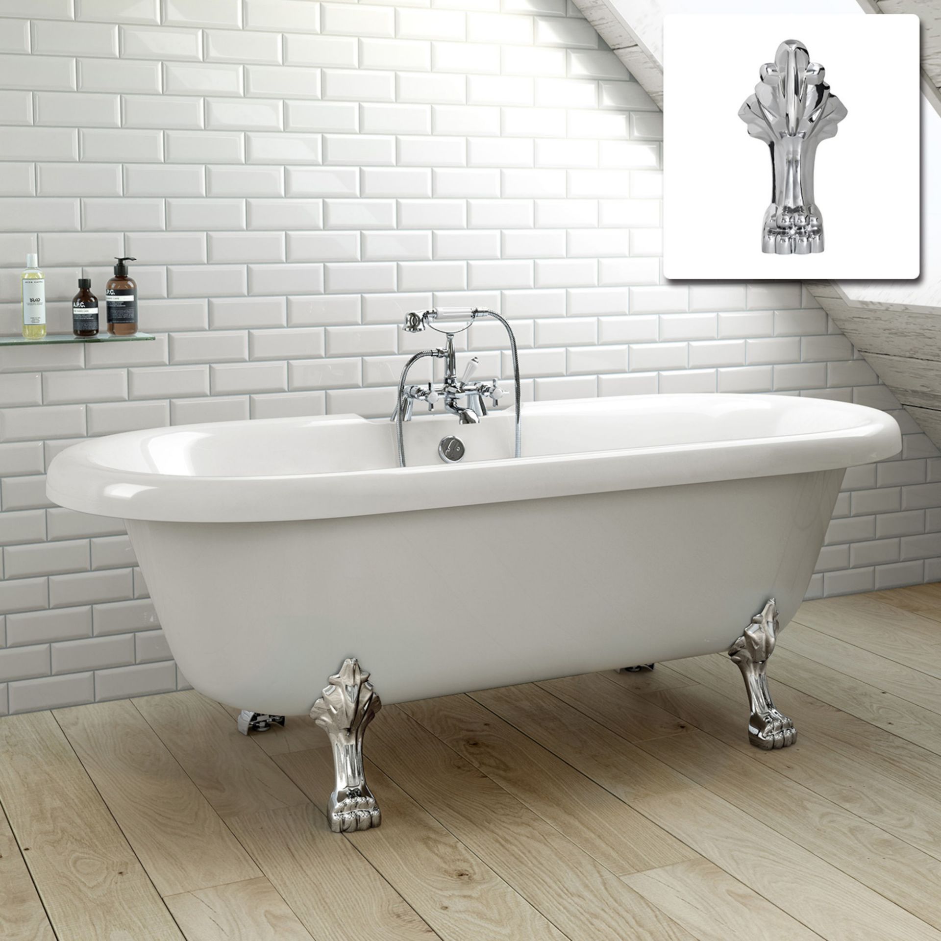 (OS9) 1700mm Cambridge Traditional Roll Top Bath - Dragon Feet. RRP £799.99. Showcasing