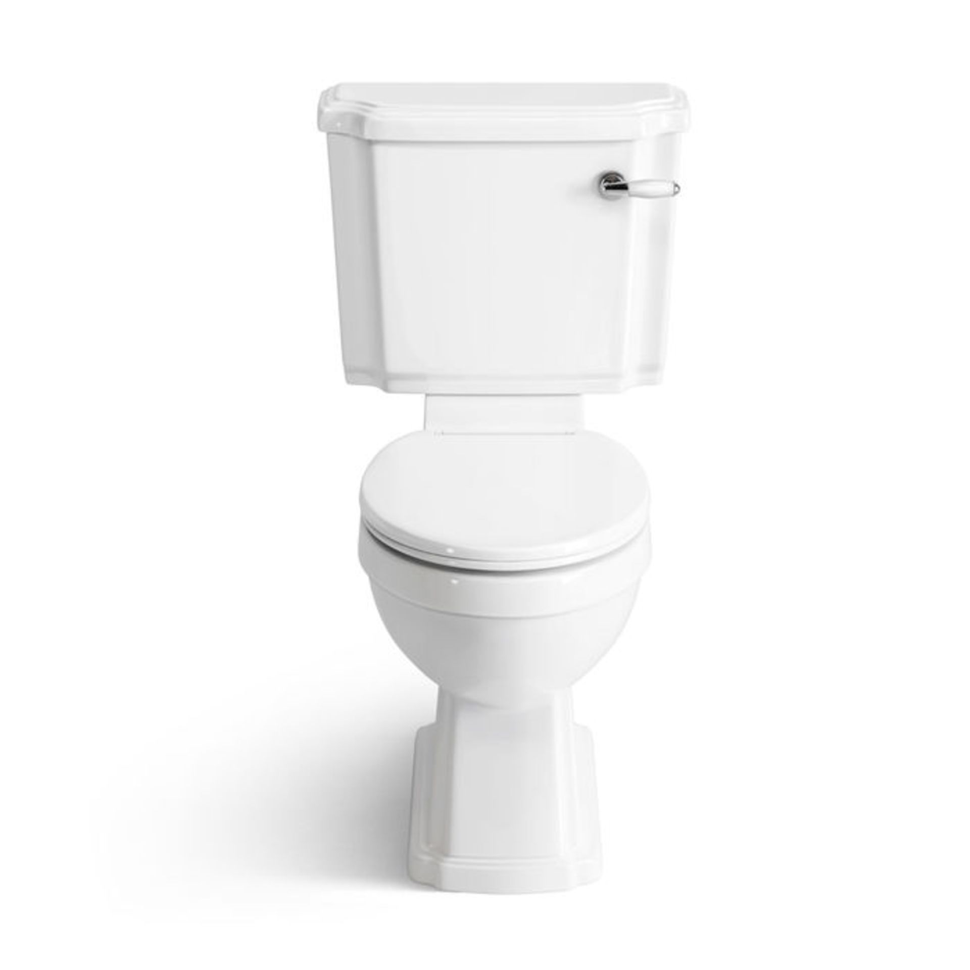 (OS242) Cambridge Traditional Close Coupled Toilet & Cistern - White Seat Traditional features add - Image 3 of 4