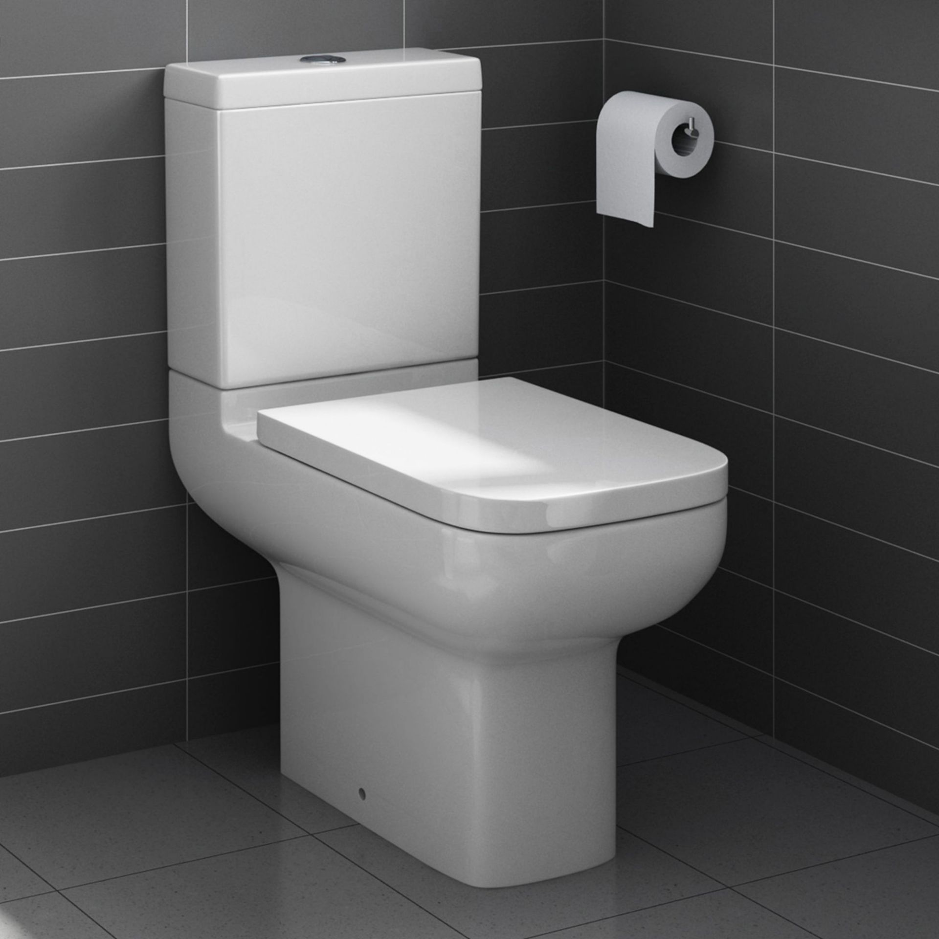 (OS82) Short Projection Close Coupled Toilet & Cistern inc Soft Close Seat We love this because
