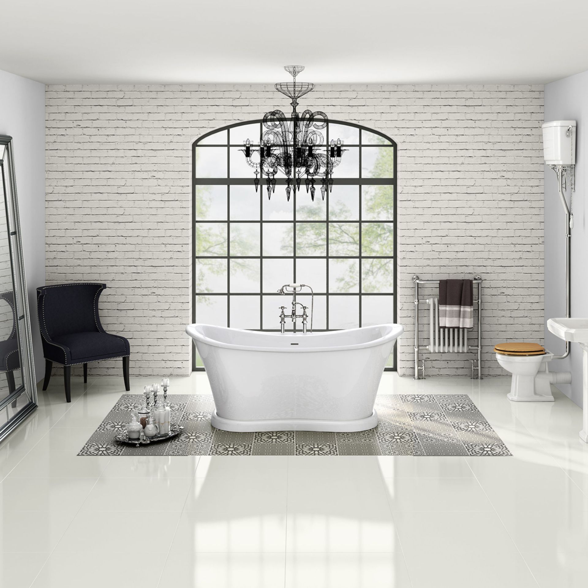 (OS10) 1700mm Sebastian Traditional Roll Top Bath White. Victorian inspired bath Combines a - Image 2 of 4