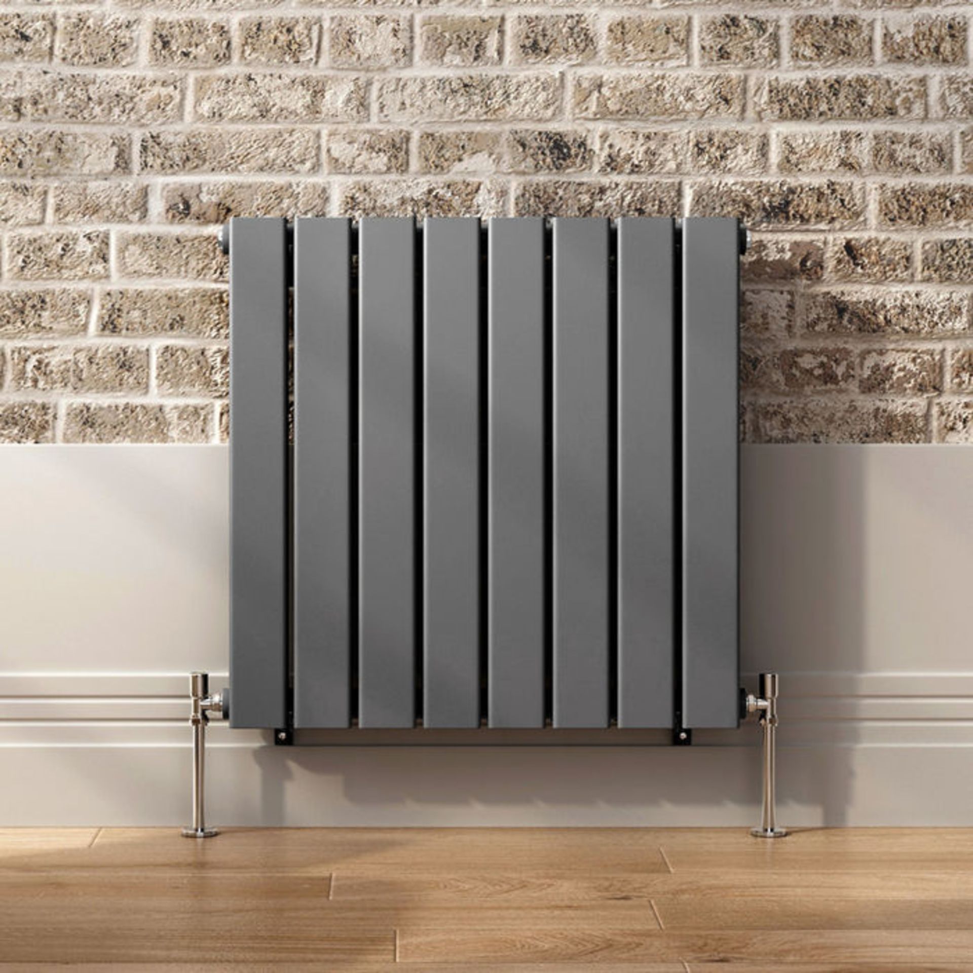 (OS88) 600x600mm Anthracite Double Flat Panel Horizontal Radiator. RRP £349.99. Made with high grade - Image 4 of 4