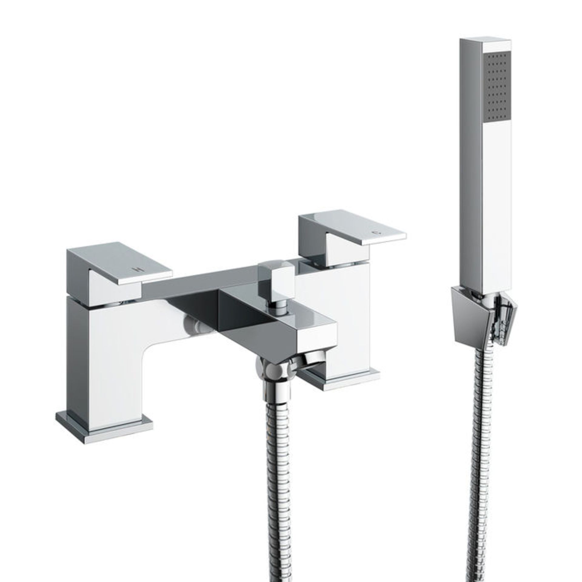 (OS38) Canim Bath Mixer Taps with Handheld Shower Head. Anti-corrosive chrome plated solid brass 1/4