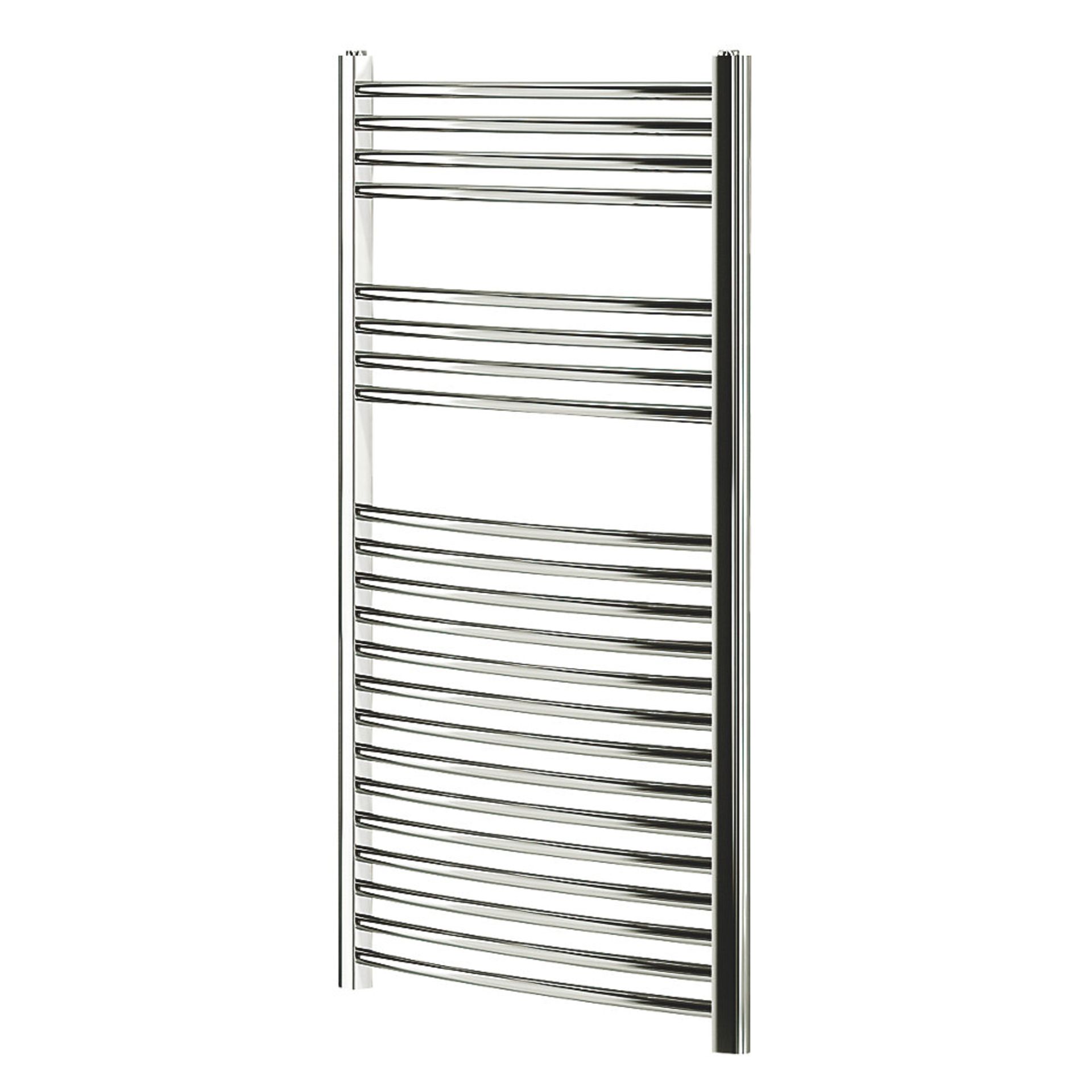 (OS137) 1100 X 600MM BLYSS CURVED TOWEL RADIATOR CHROME. High quality chrome-plated steel - Image 2 of 2