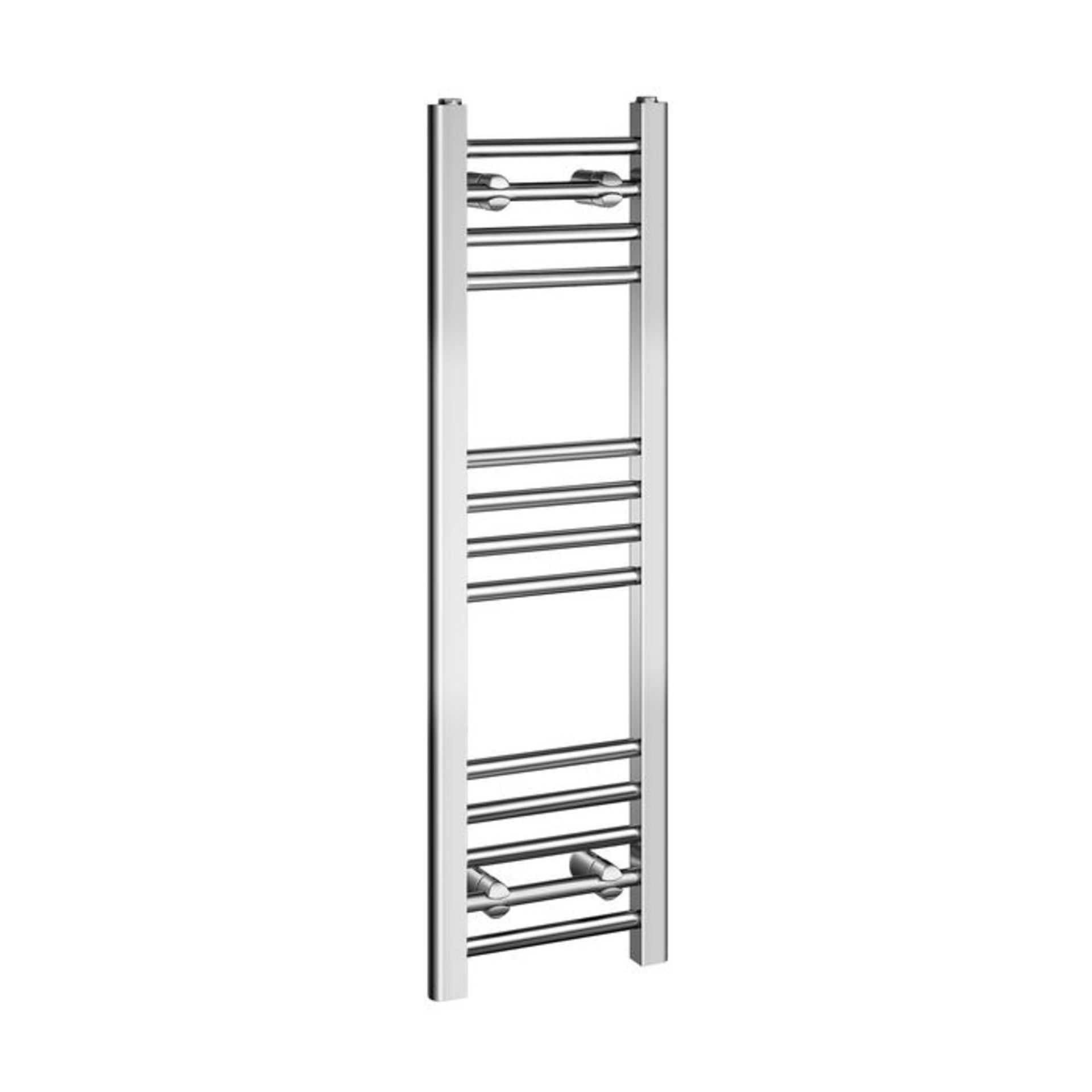 (OS280) 1000x300mm - 20mm Tubes - Chrome Heated Straight Rail Ladder Towel Rail. RRP £185.99. Made - Image 3 of 3