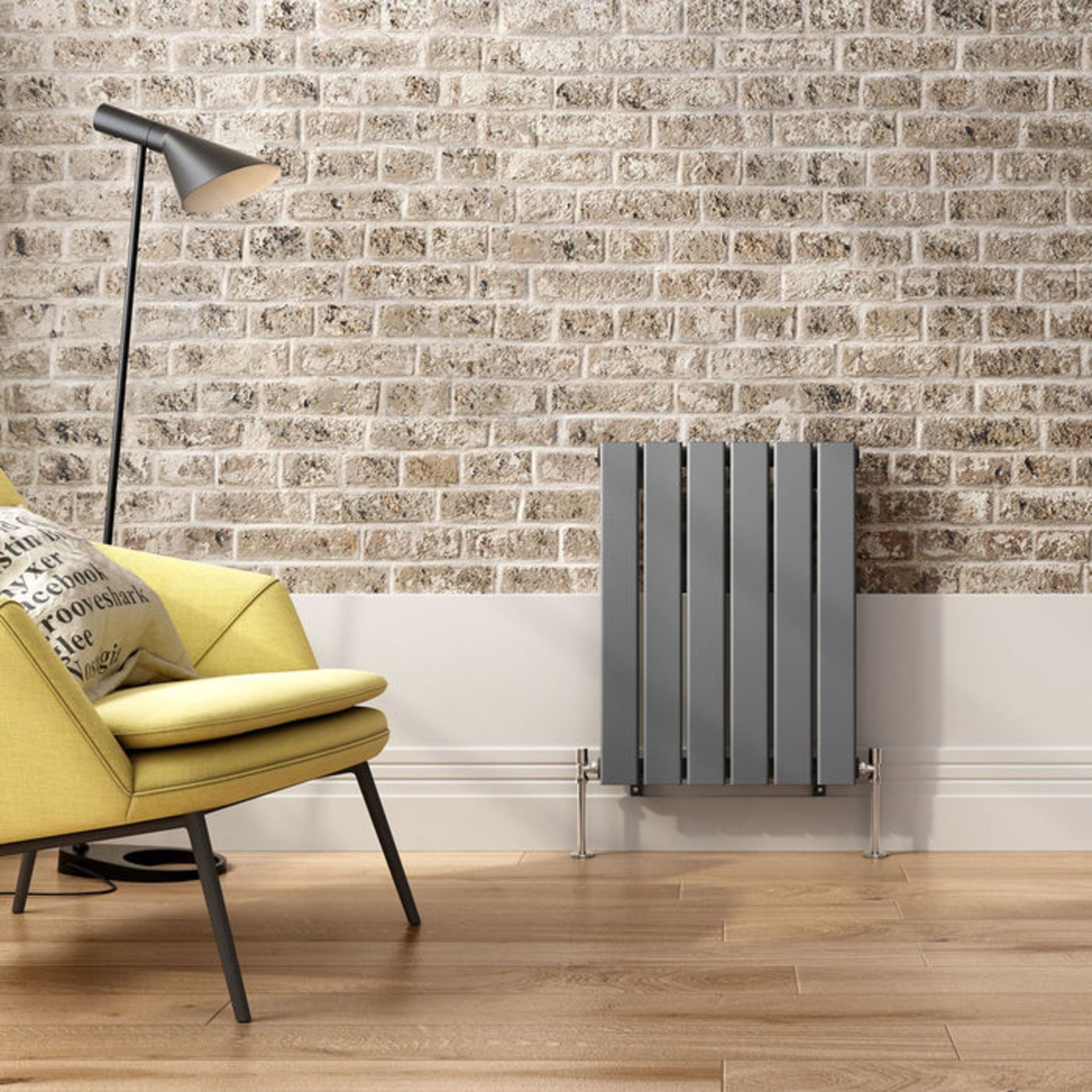 (OS113) 600x445mm Anthracite Single Flat Panel Horizontal Radiator. RRP £203.99. Engineered under - Image 4 of 4