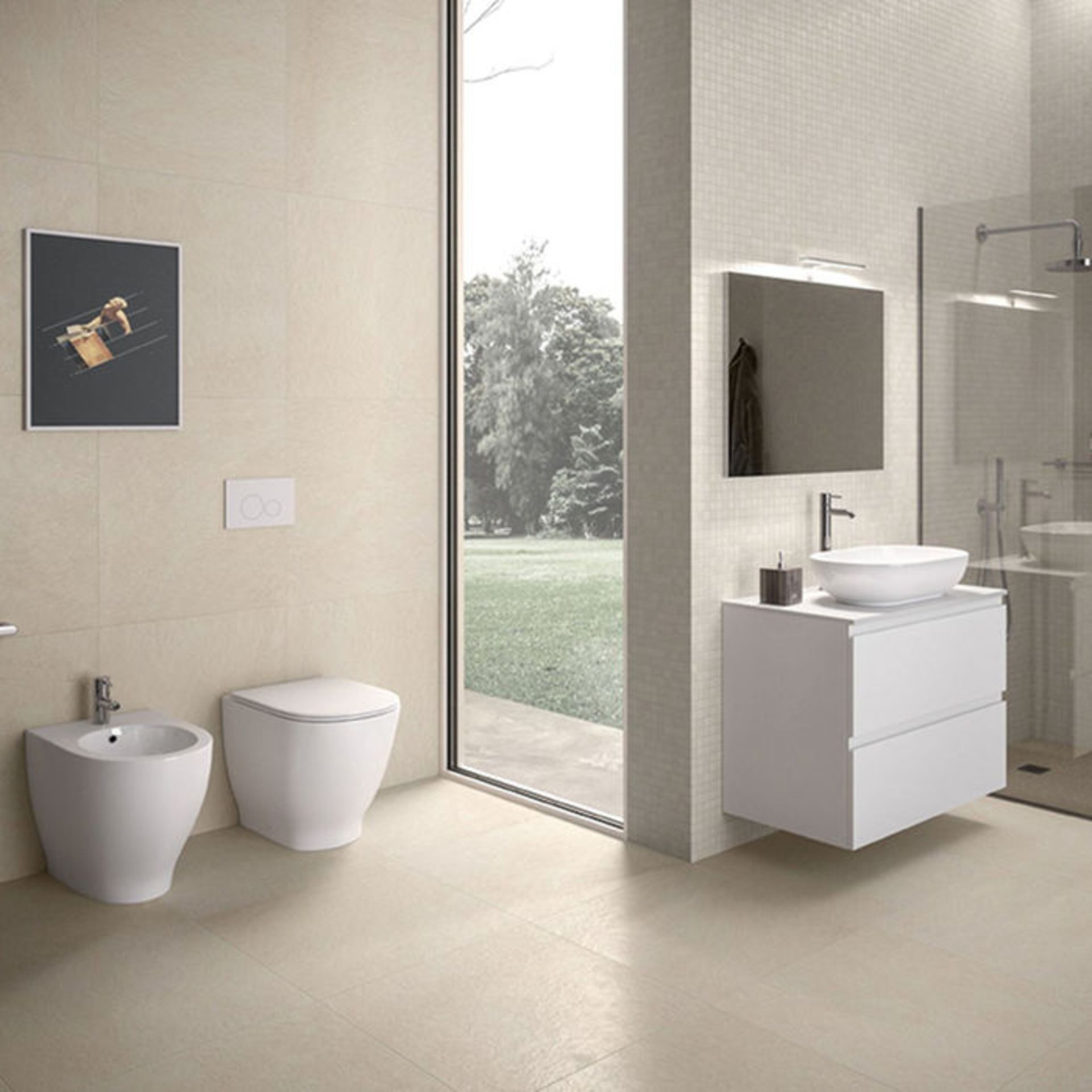 (UK221) RAK Moon Back To Wall Toilet WRAS approved flush mechanism Anti-scratch soft close toilet - Image 2 of 2