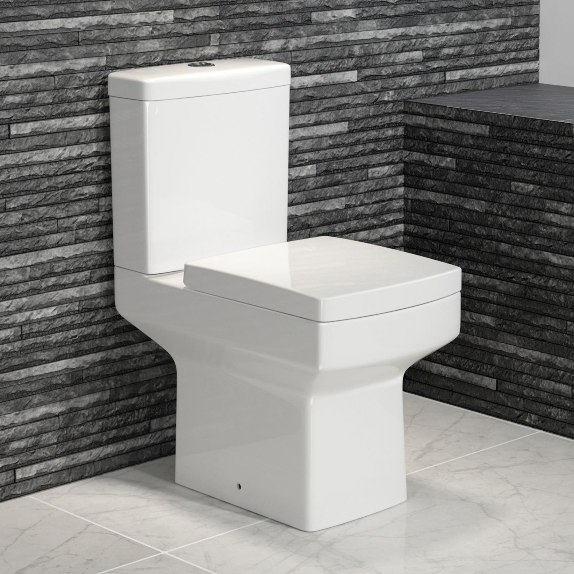(OS101) Belfort Close Coupled Toilet & Cistern inc Soft Close Seat. Made from White Vitreous China