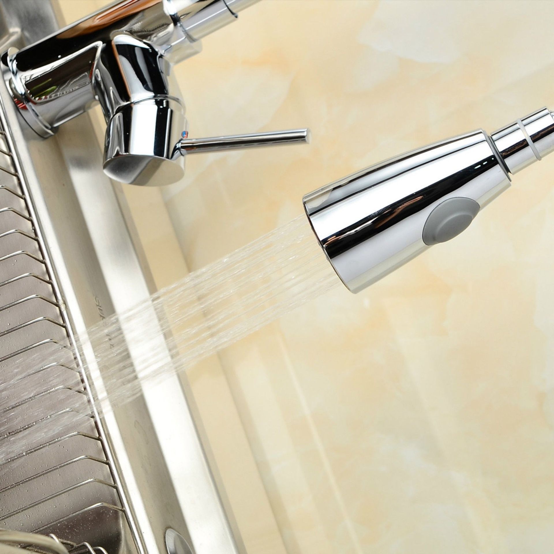 (OS252) Della Modern Monobloc Chrome Brass Pull Out Spray Mixer Tap. RRP £299.99. This tap is from - Image 3 of 4