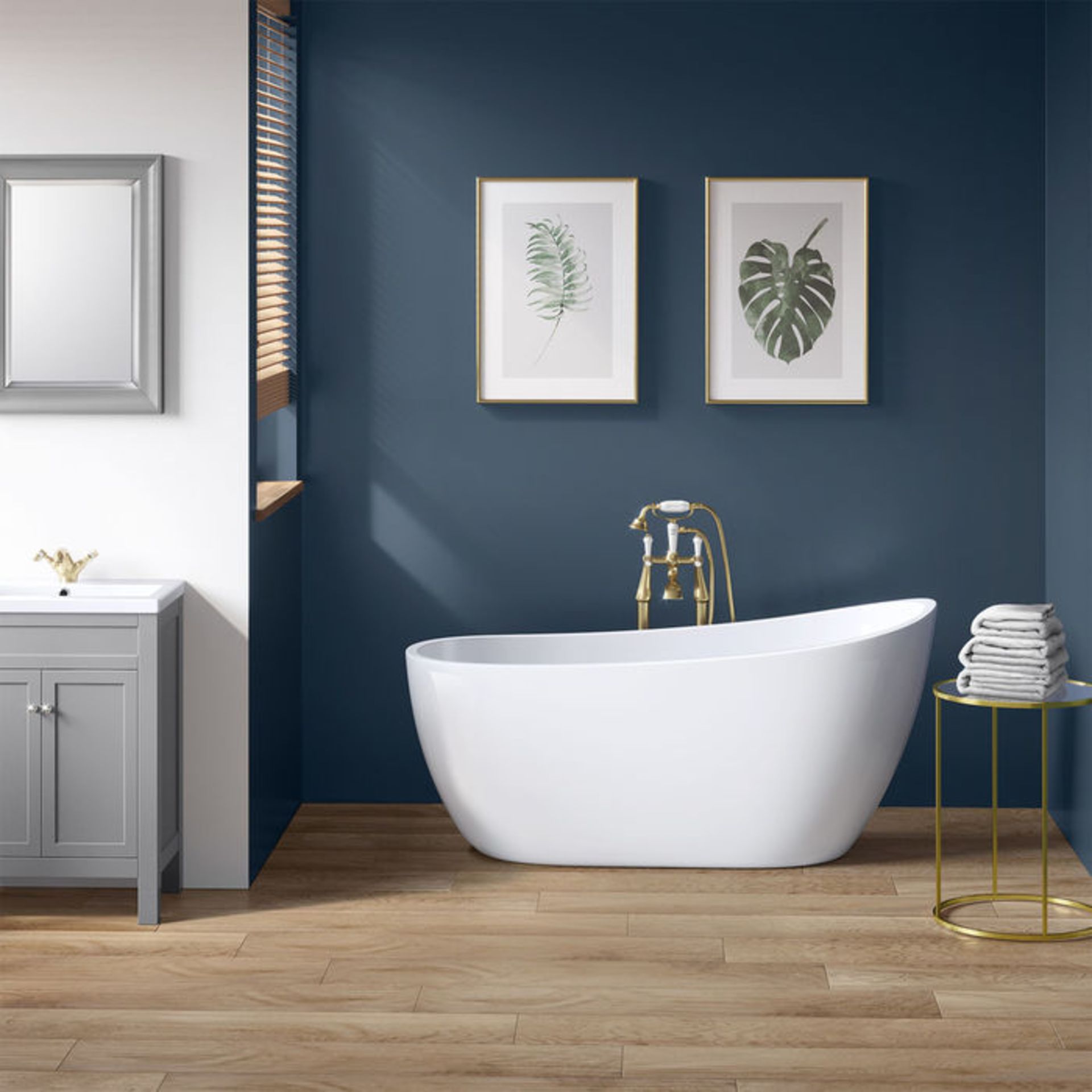 (OS57) 1520mmx720mm Willow Freestanding Bath. Showcasing contemporary clean lines for a centre piece - Image 2 of 4