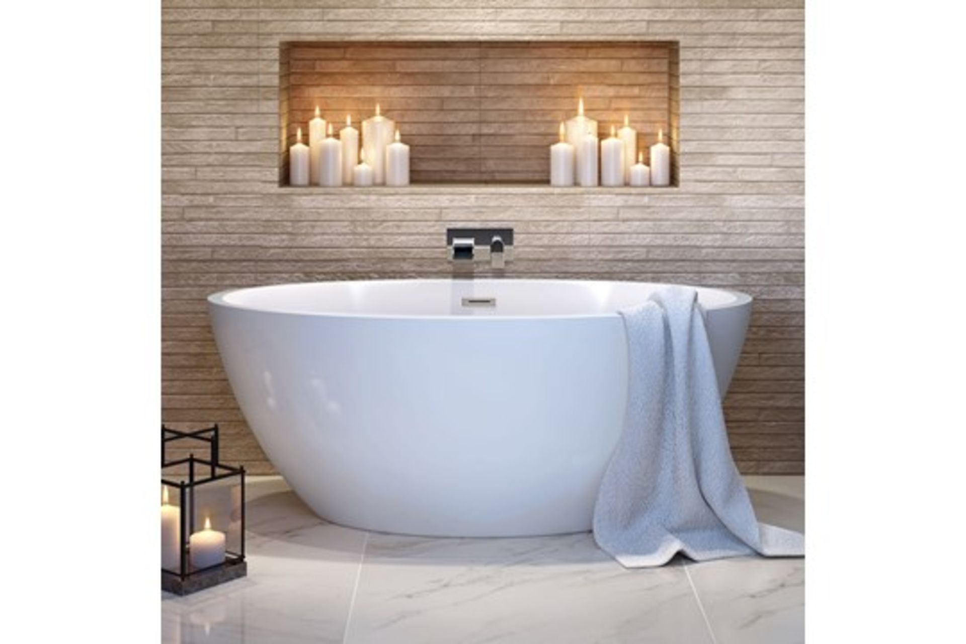 (EY9) 1500x720mm Belle Freestanding Bath. Manufactured from high-quality gloss acrylic for a