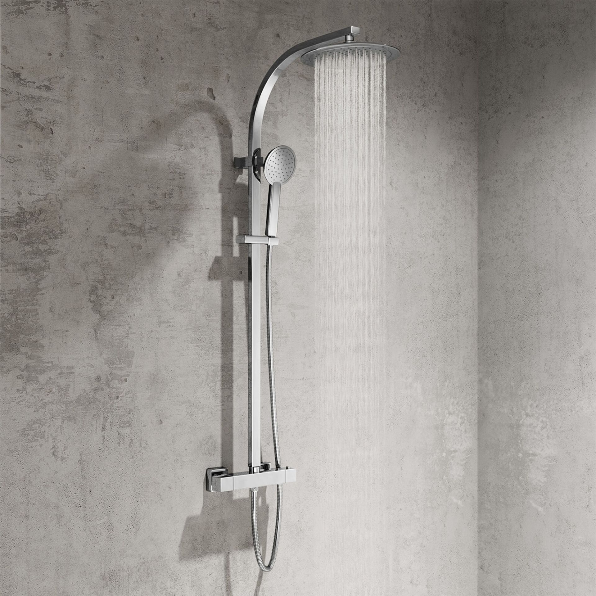 (OS29) Round Exposed Thermostatic Shower Kit in Chrome. RRP £374.99. Manufactured from long