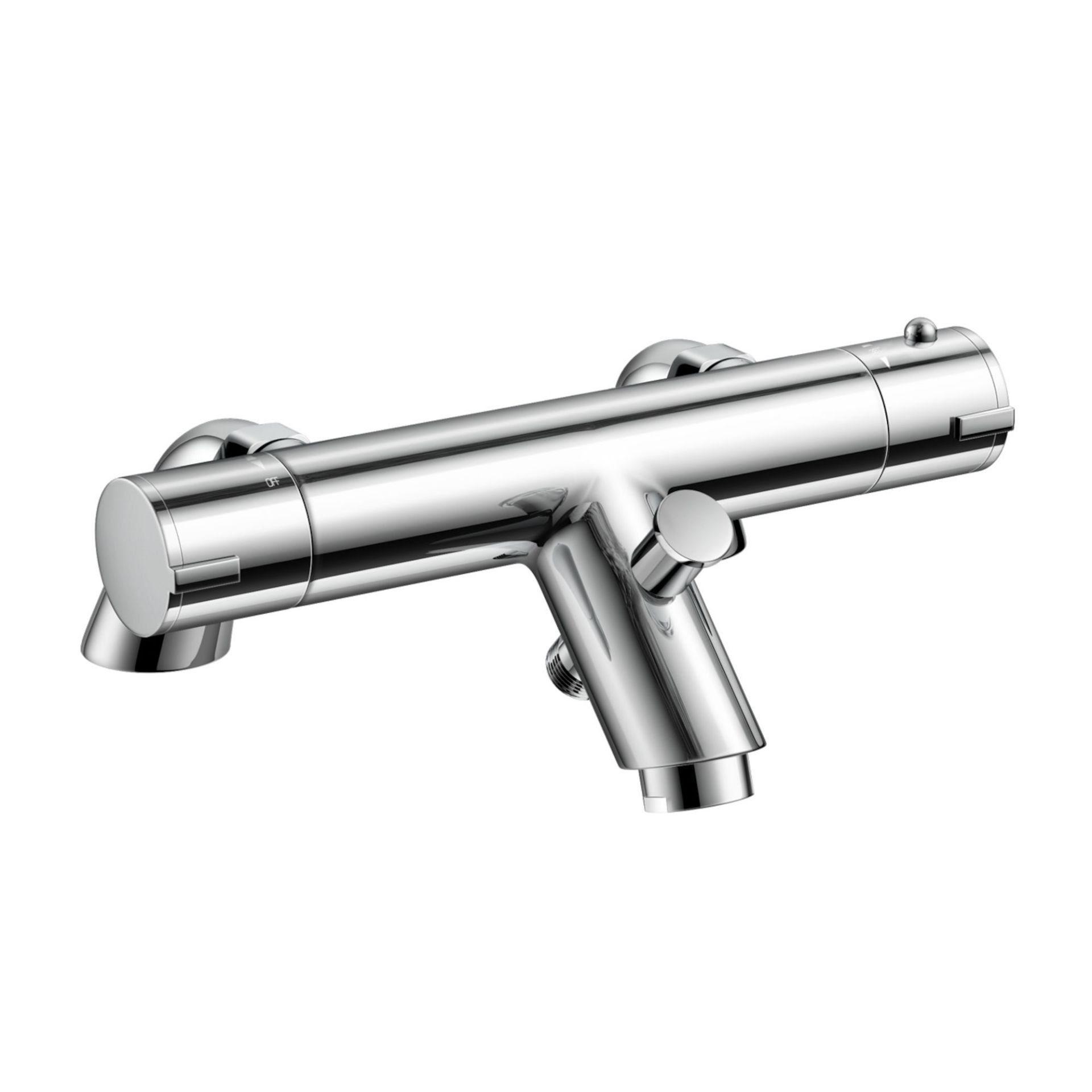 (MP11) Thermostatic Deck Mounted Shower Mixer and Bath Filler. . Chrome plated solid brass mixer