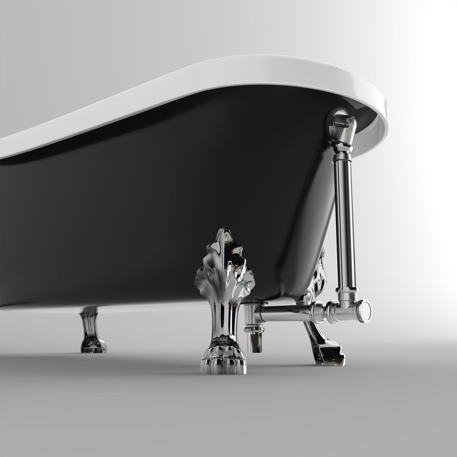 (NK94) 400x235mm Exposed Bath Waste For Roll Top Bath Chrome plated surface for a pristine and - Image 2 of 2