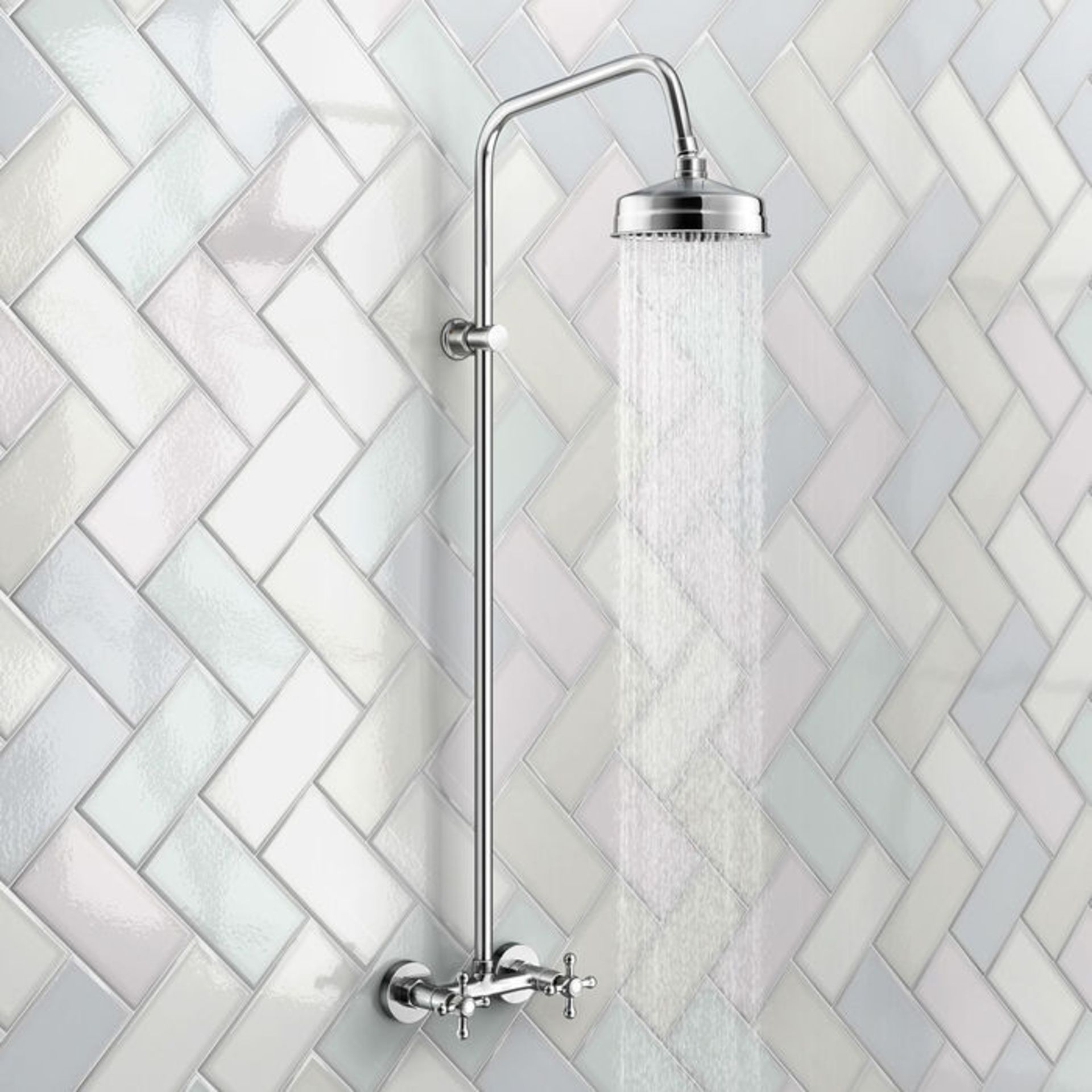 (P90) Traditional Exposed Shower Medium Head Exposed design makes for a statement piece Stunning