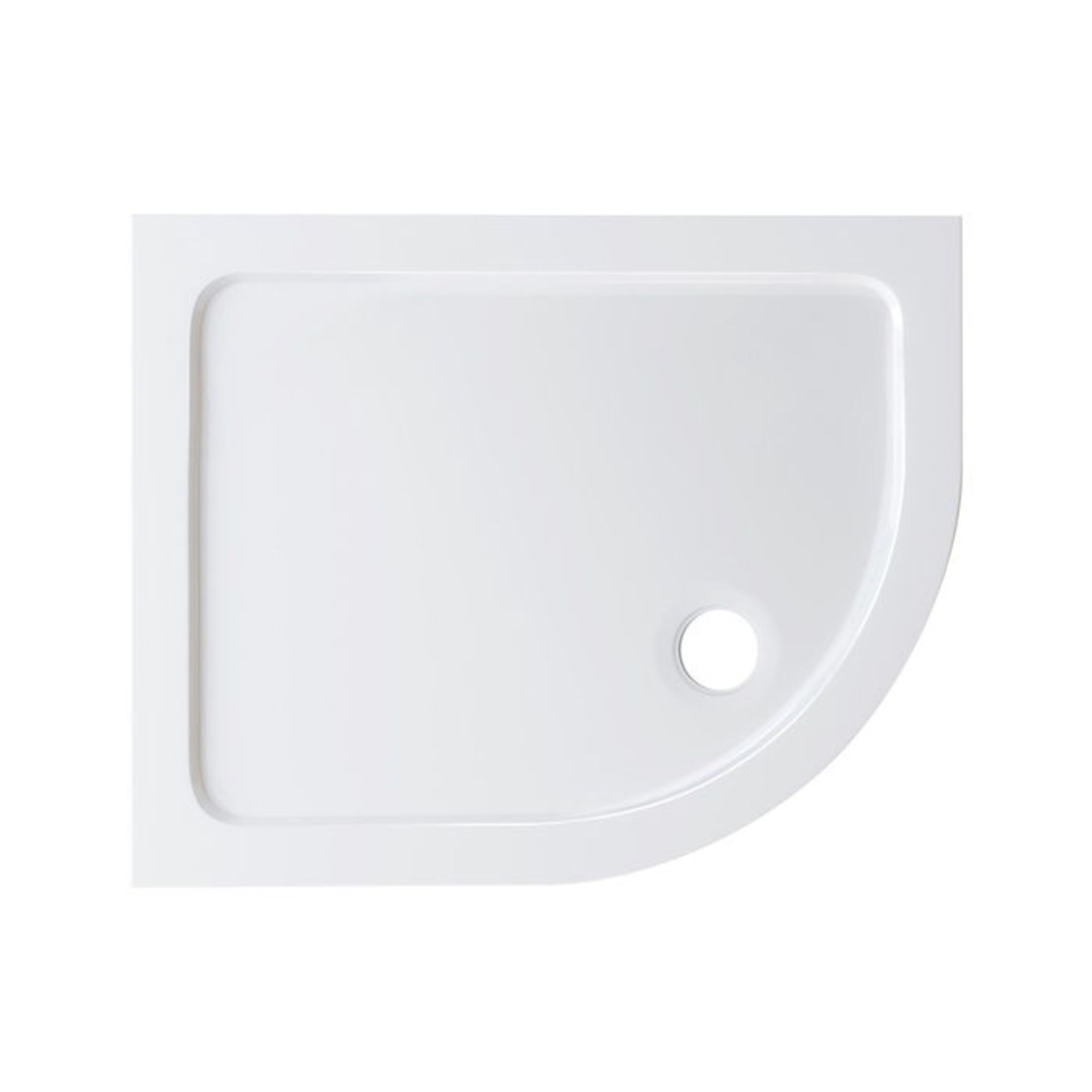 (NY63) 1000x800mm Offset Quadrant Ultra Slim Stone Shower Tray - Right. RRP £249.99. Low profile