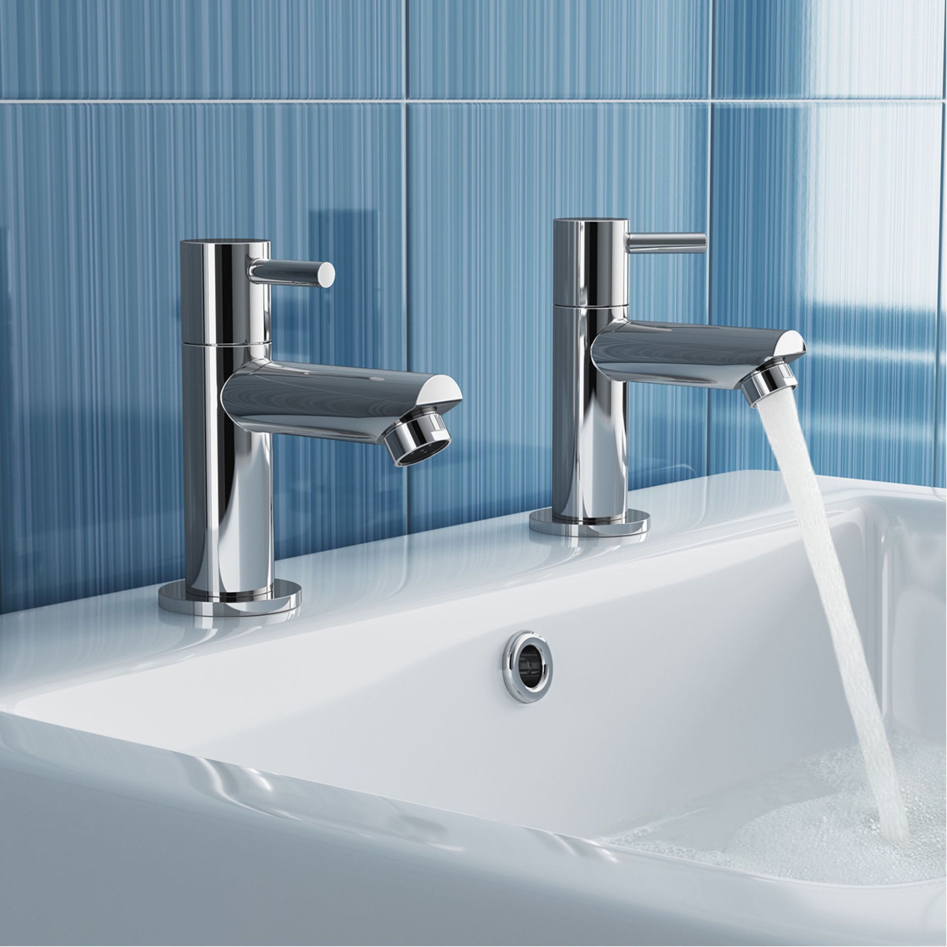 (W9) Gladstone II Hot and Cold Basin Taps Made with solid brass 1/4 turn solid brass valve with