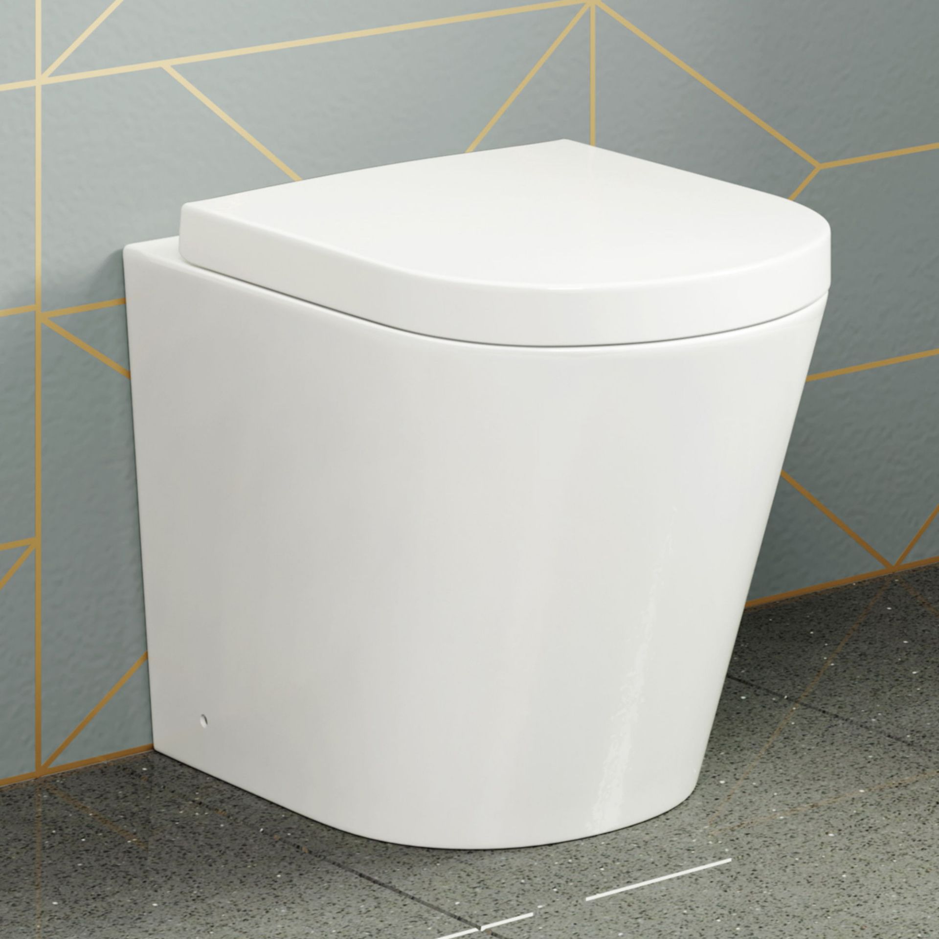 (SA99) Lyon Back to Wall Toilet inc Luxury Soft Close Seat Our Lyon back to wall toilet is made from