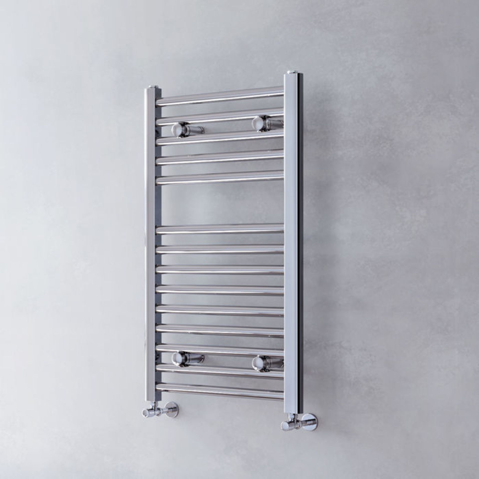 (SA50) 800x500mm - 25mm Tubes - Chrome Heated Straight Rail Ladder Towel Radiators. RRP £186.99. - Image 2 of 5