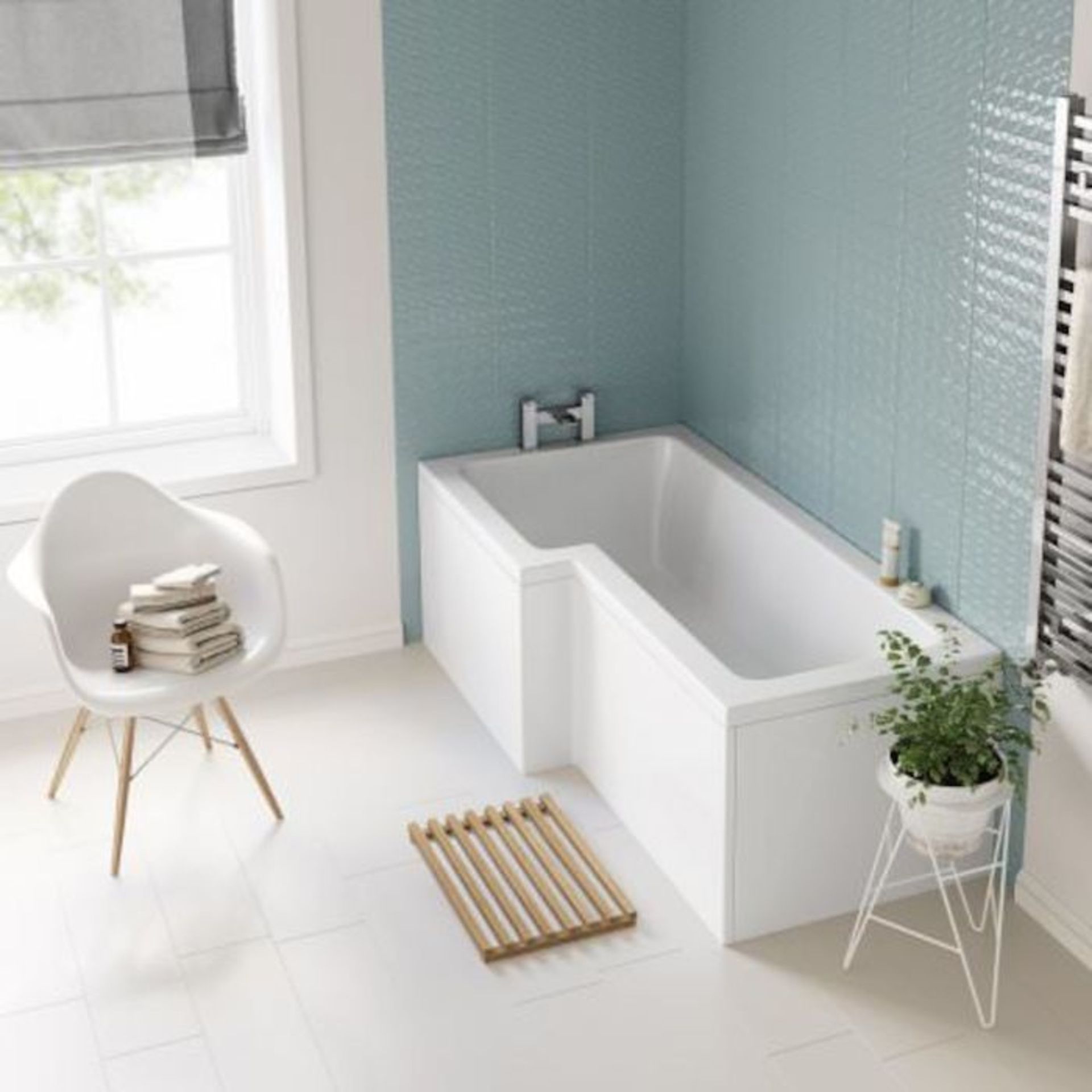(SA32) 1700x850mm Left Hand L-Shaped Bath. COMES COMPLETE WITH SIDE PANEL. Constructed from high - Image 4 of 5